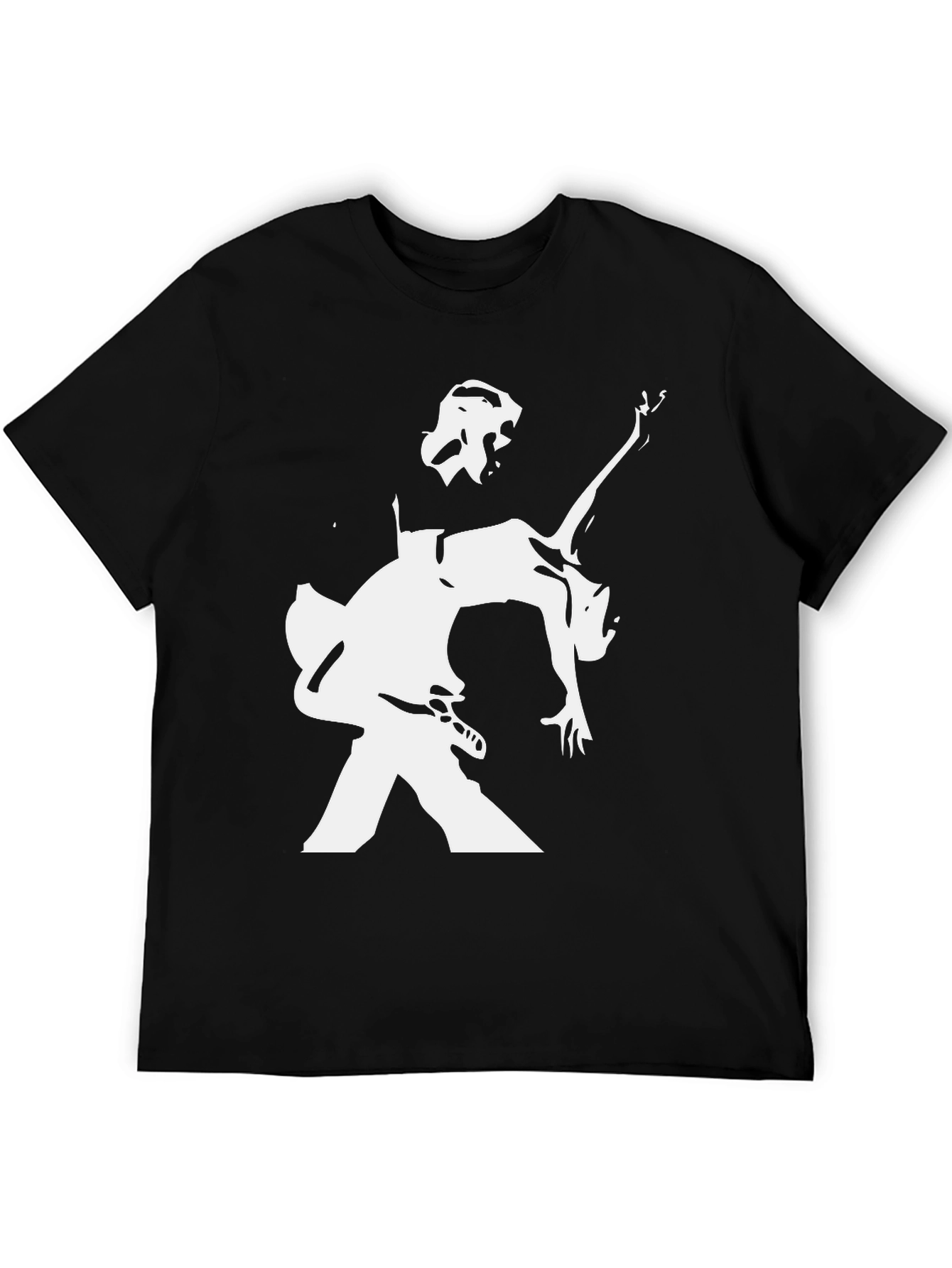 Silhouetted Musician Graphic Black T-Shirt