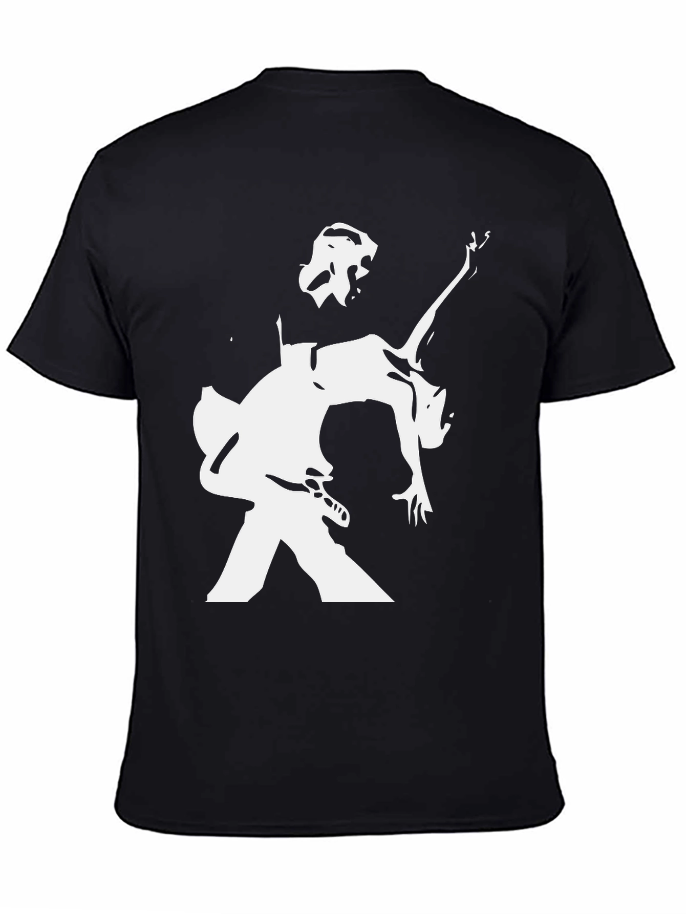 Silhouetted Musician Graphic Black T-Shirt