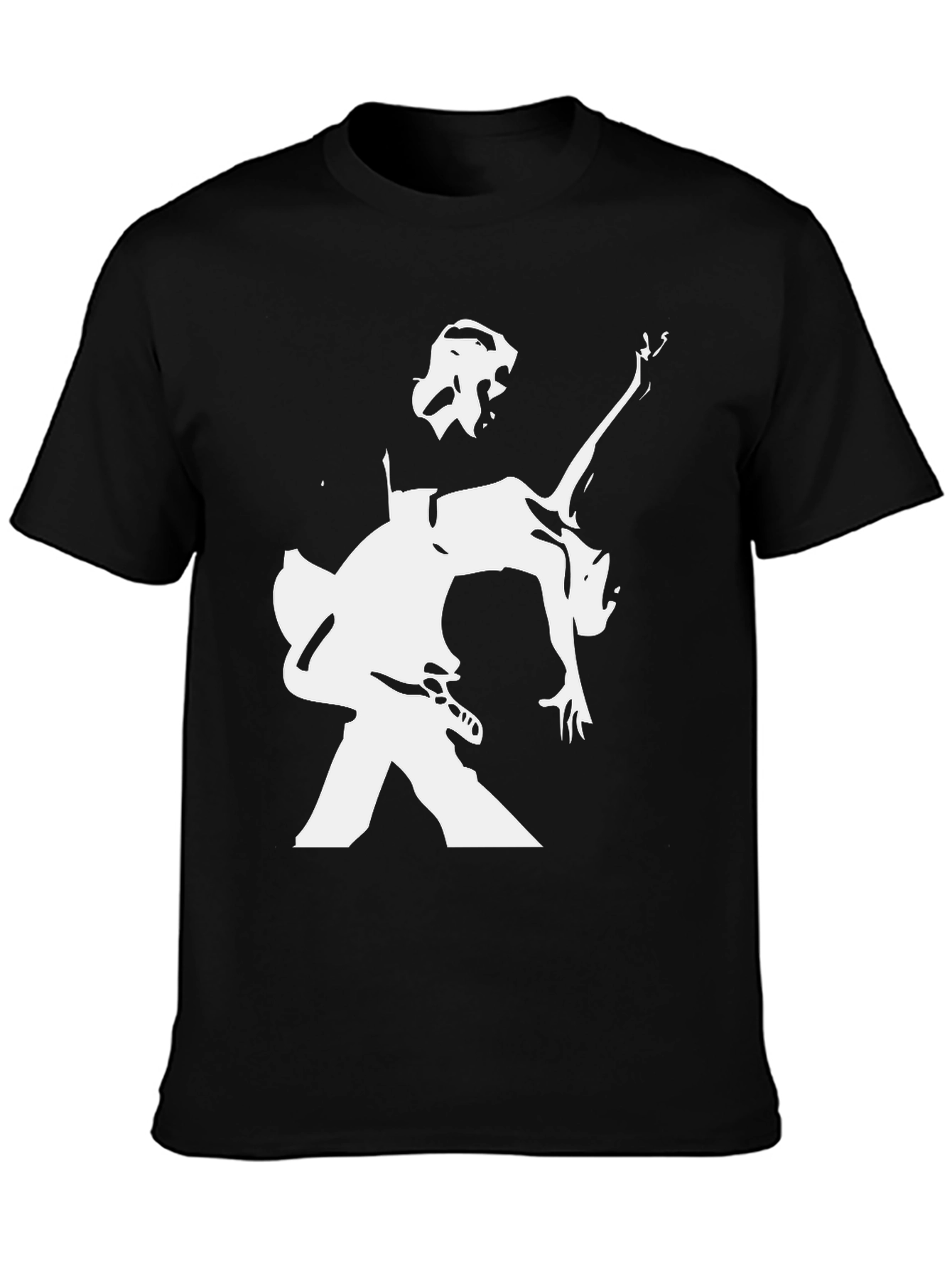 Silhouetted Musician Graphic Black T-Shirt