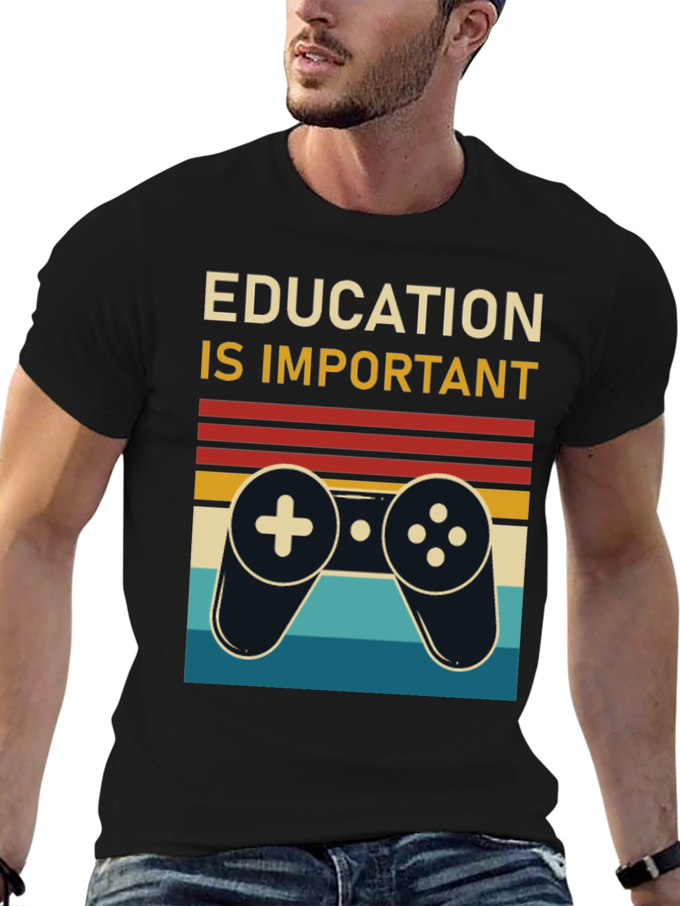 Education is Important Retro Gamer T-Shirt