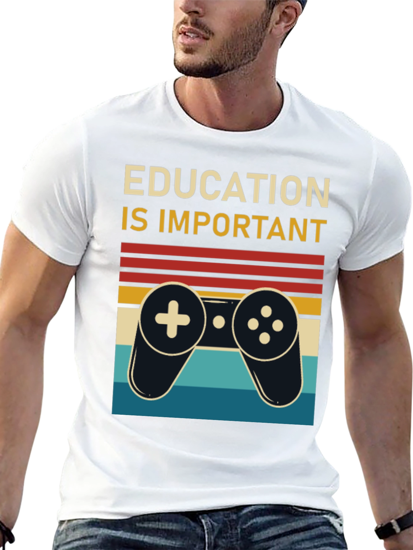 Education is Important Retro Gamer T-Shirt