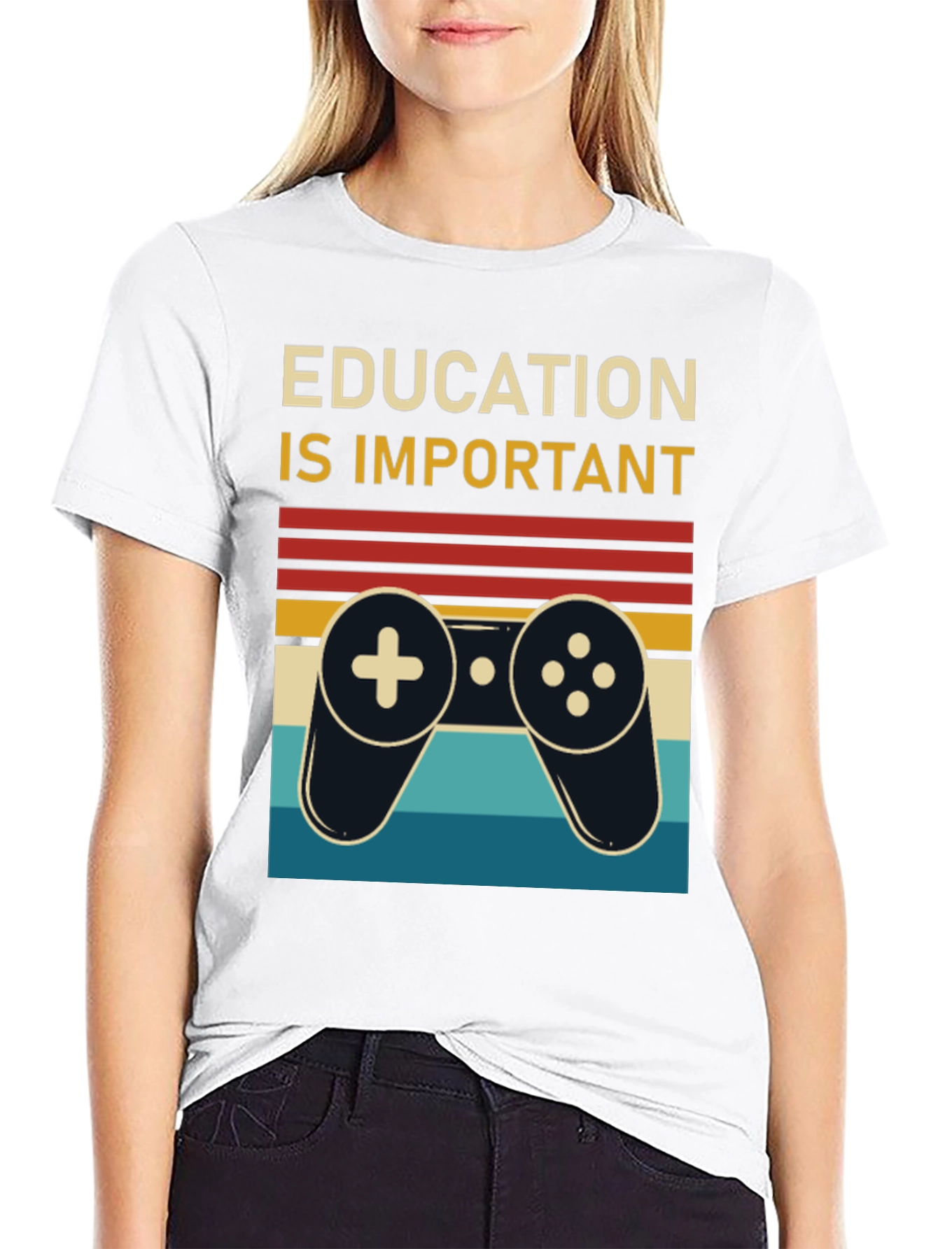Education is Important Retro Gamer T-Shirt