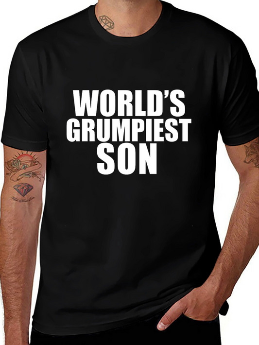 Worlds Grumpiest Son Black T-Shirt Novelty Gift
