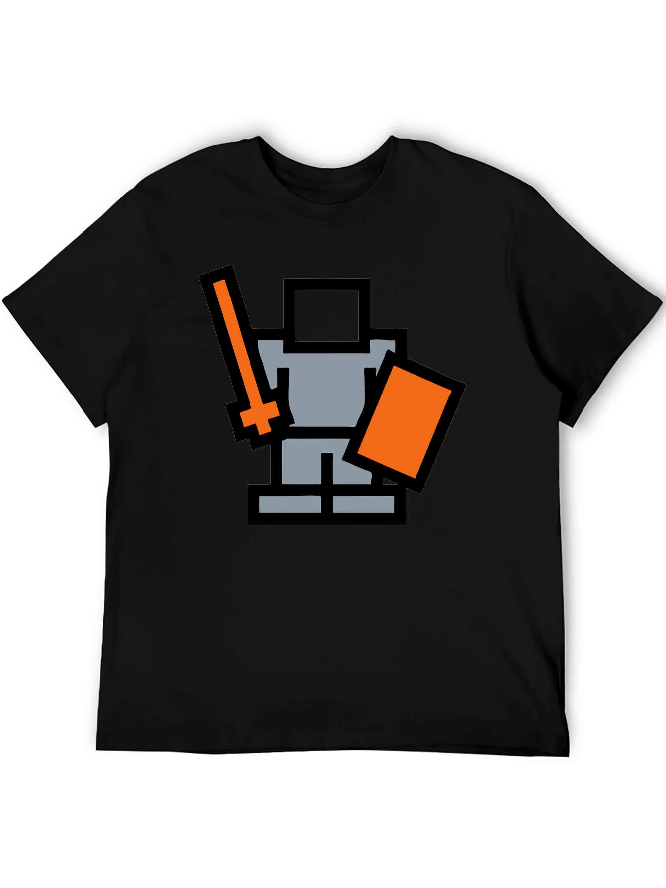 Pixel Knight Black T-Shirt - Retro Gaming Style