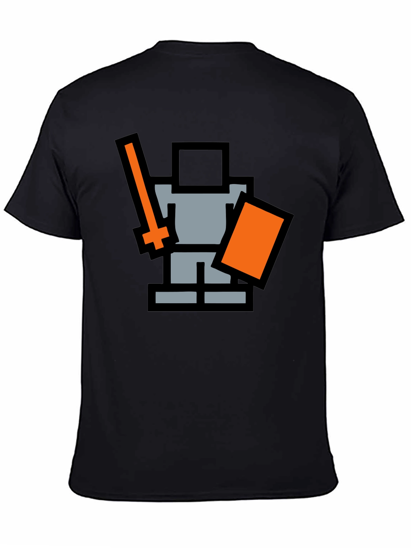 Pixel Knight Black T-Shirt - Retro Gaming Style