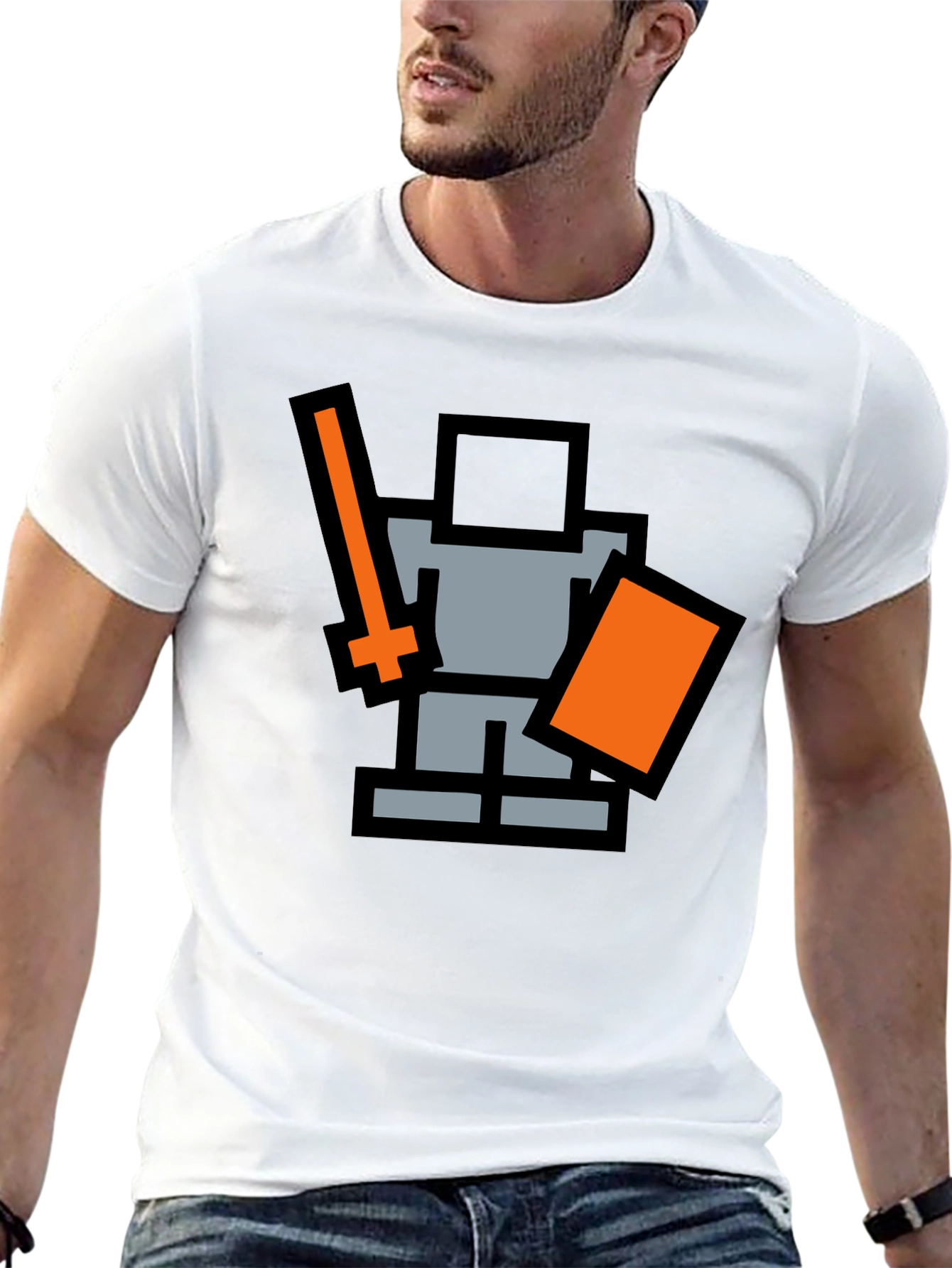 Pixel Knight Black T-Shirt - Retro Gaming Style