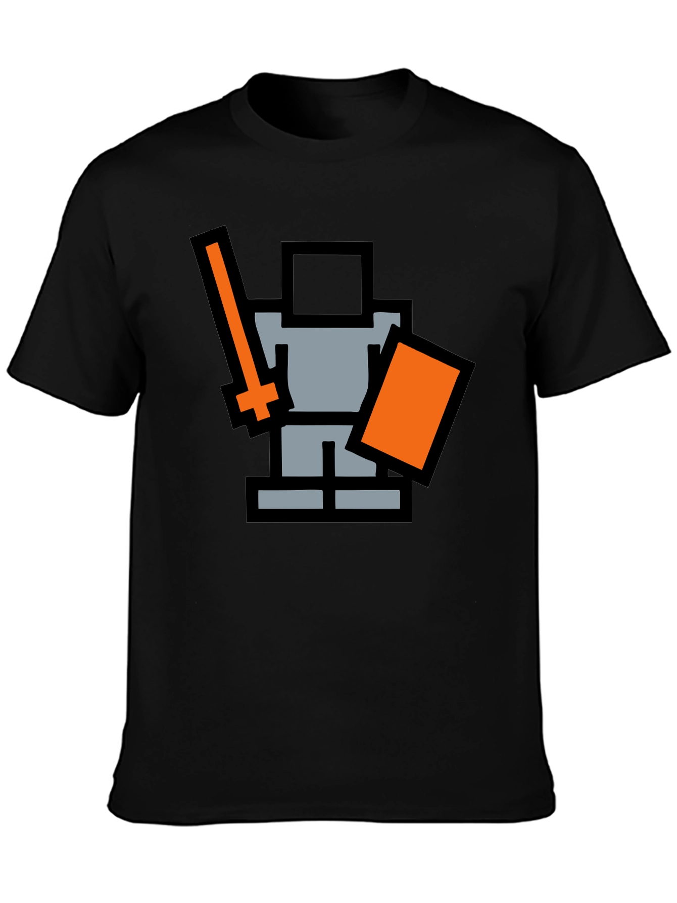 Pixel Knight Black T-Shirt - Retro Gaming Style