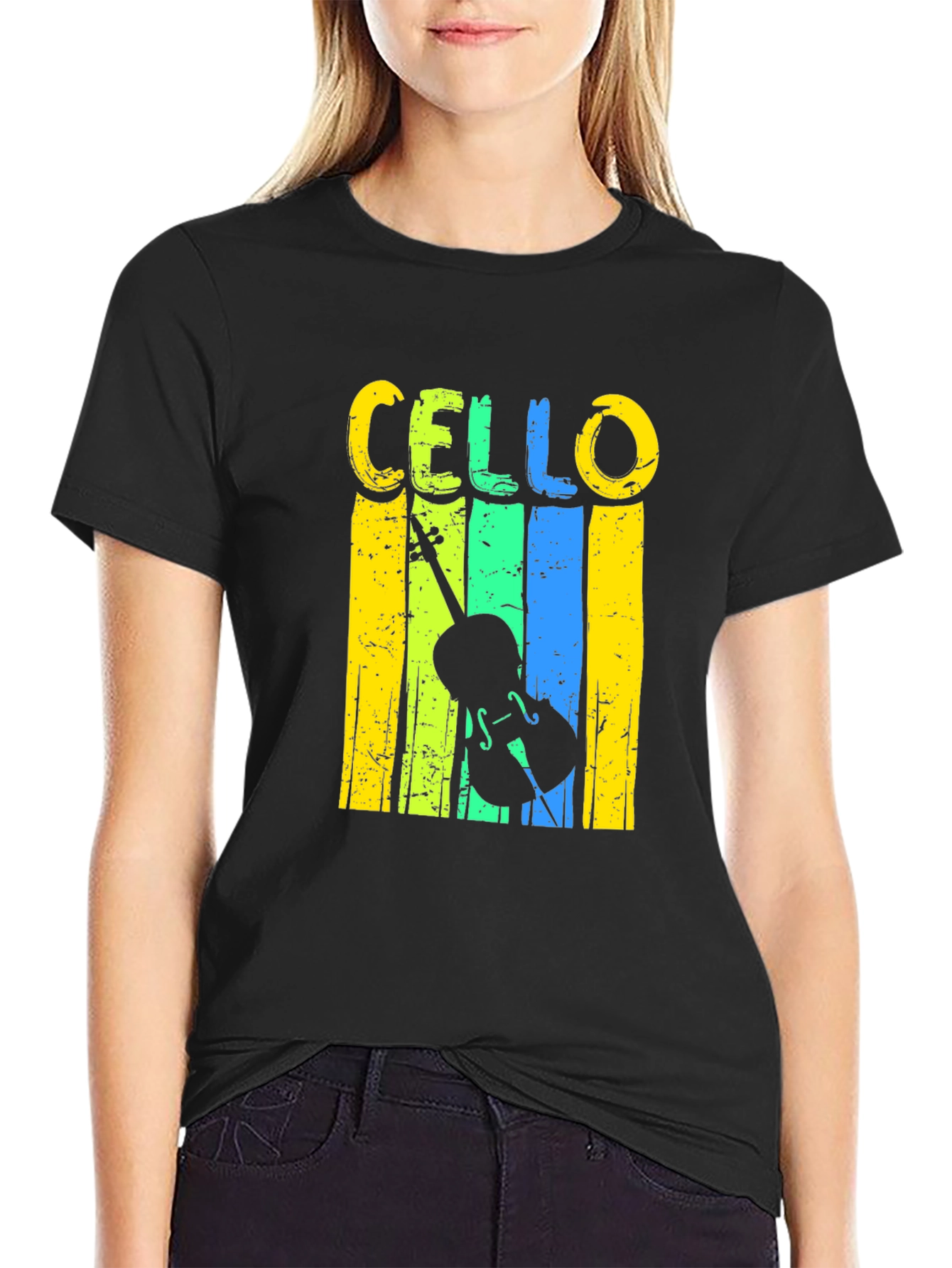Cello Graphic Tee - Musical Instrument T-Shirt