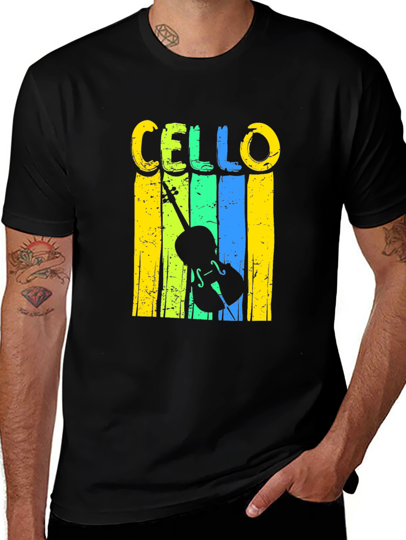 Cello Graphic Tee - Musical Instrument T-Shirt