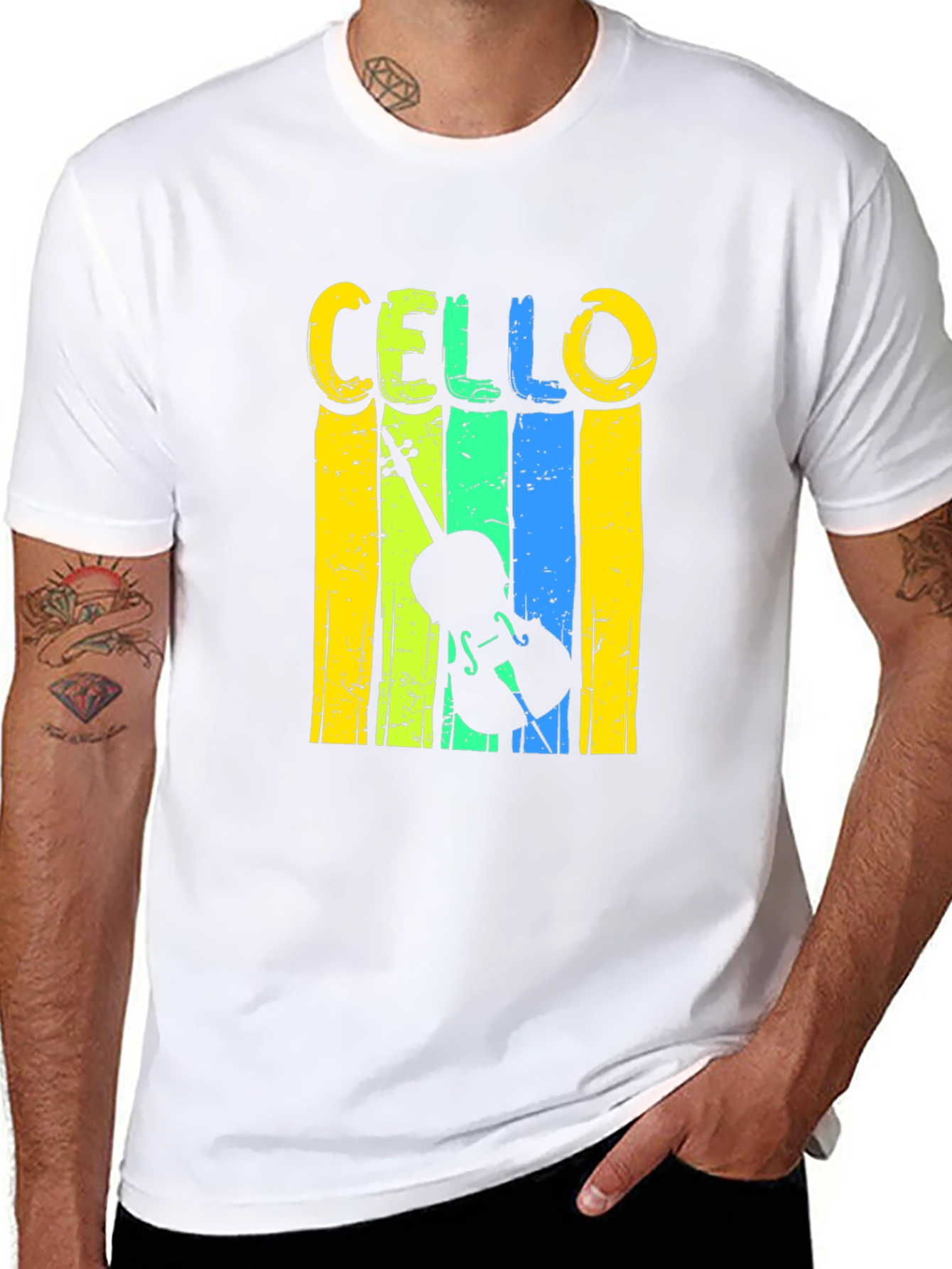 Cello Graphic Tee - Musical Instrument T-Shirt