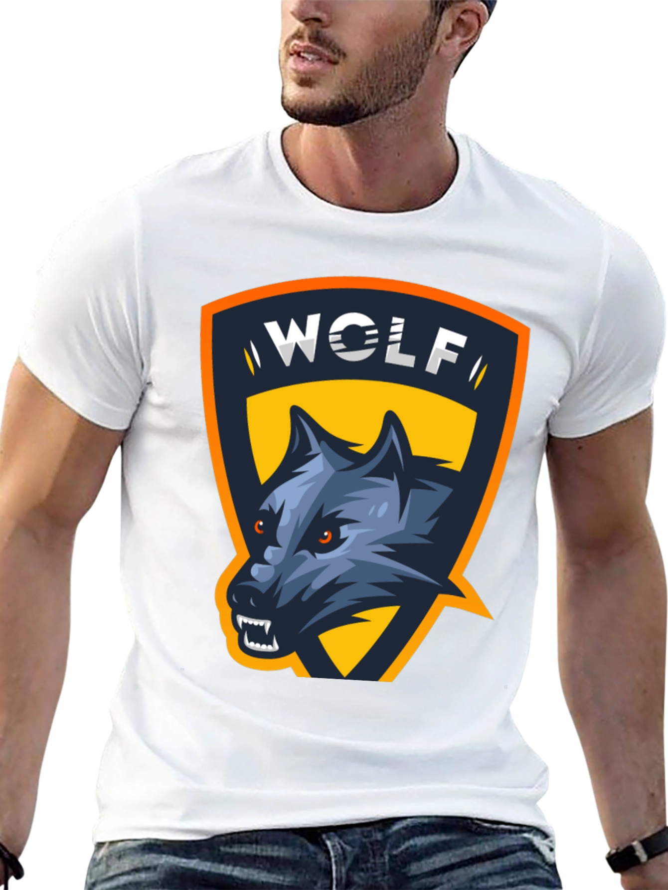 Wolf Graphic Tee - Black Cotton T-Shirt