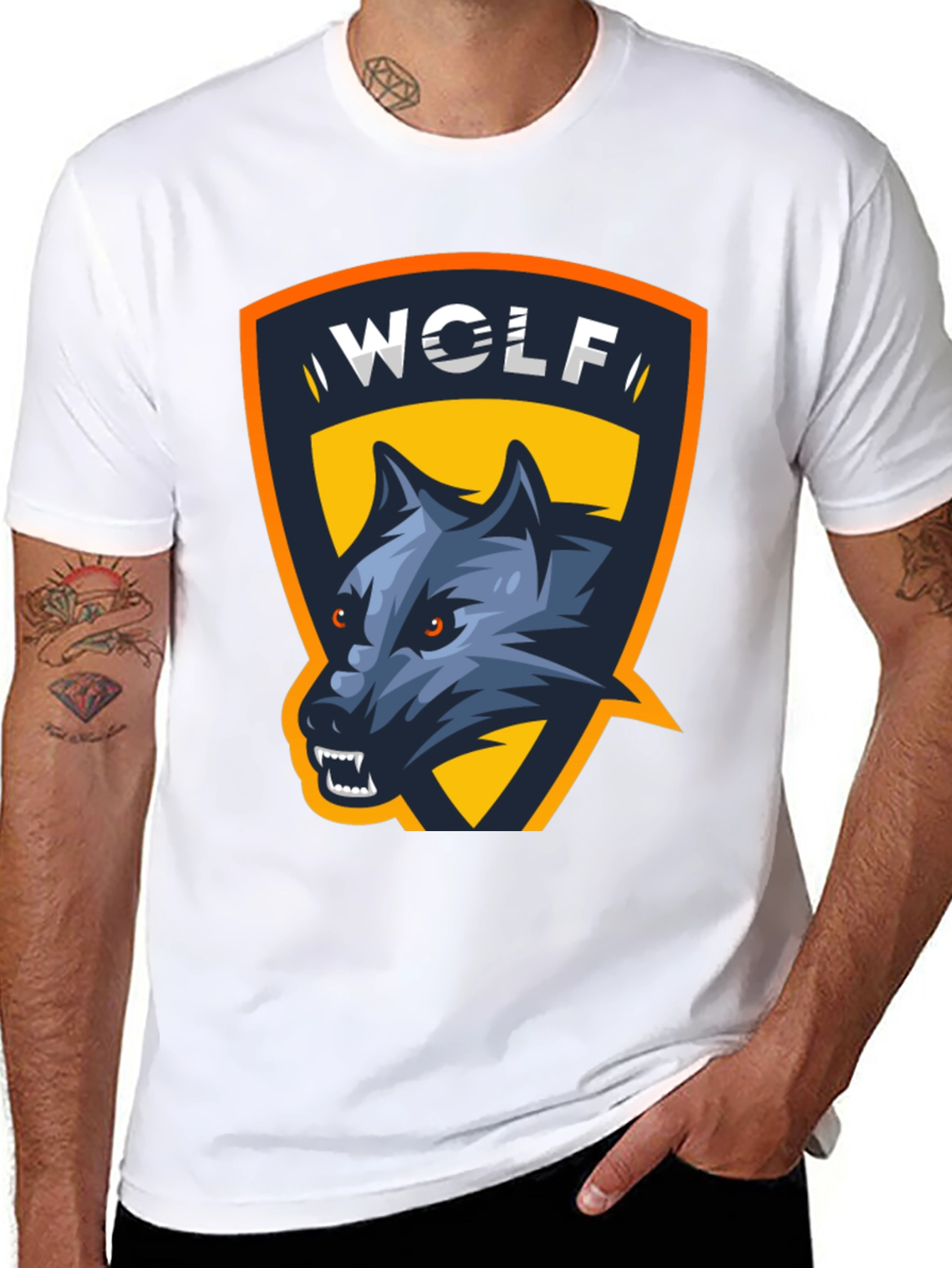 Wolf Graphic Tee - Black Cotton T-Shirt