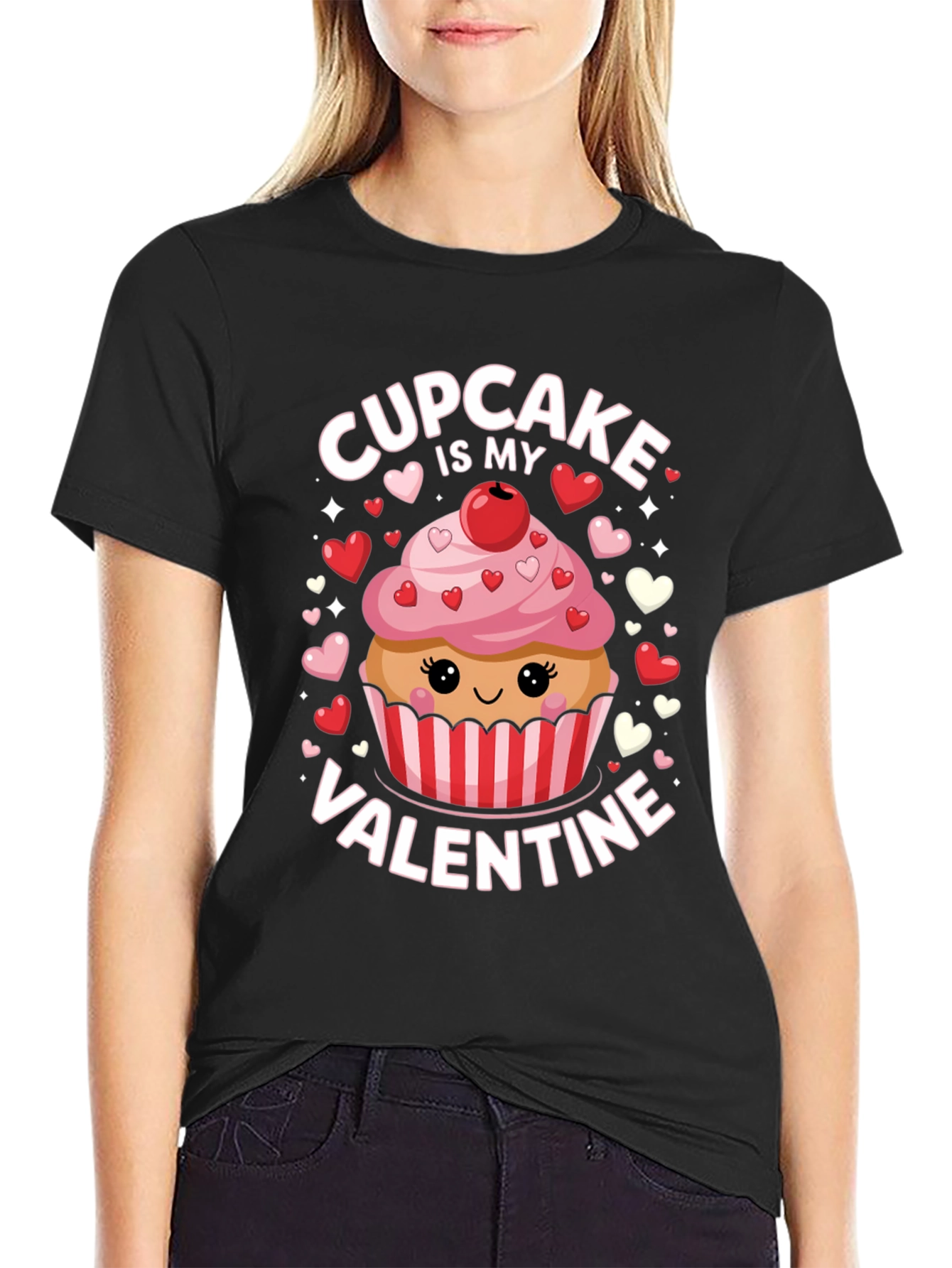 Cupcake is My Valentine Graphic T-Shirt