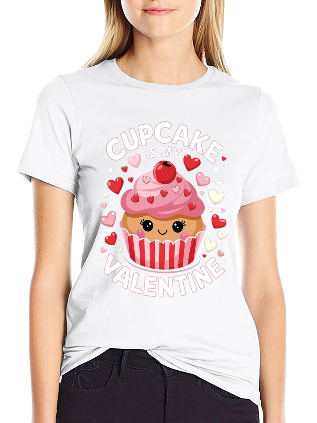 Cupcake is My Valentine Graphic T-Shirt