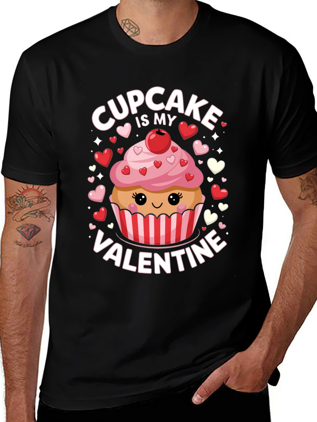 Cupcake is My Valentine Graphic T-Shirt