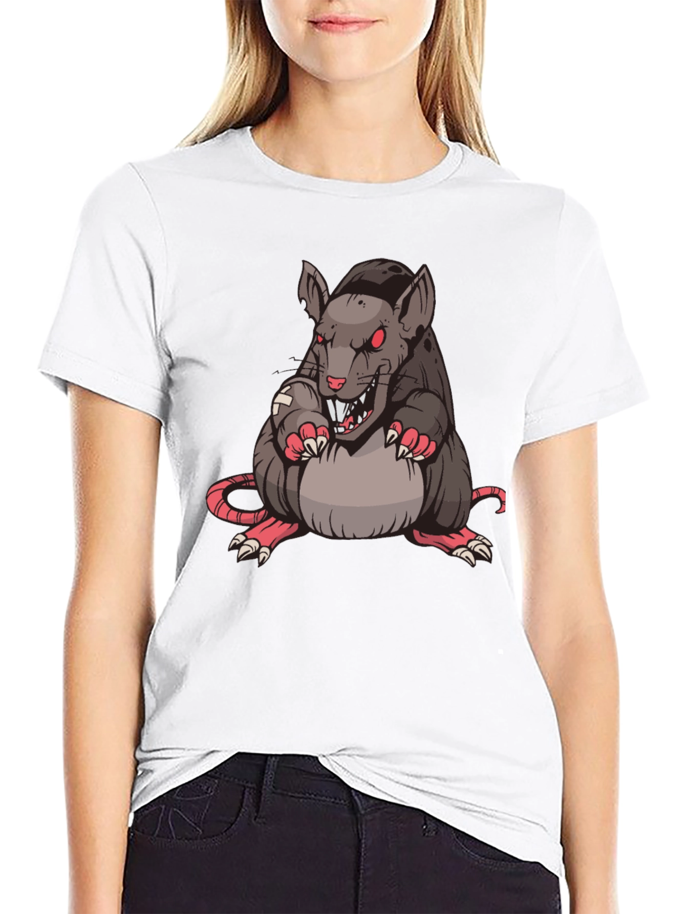 Rat Graphic T-Shirt - Black Cotton Tee