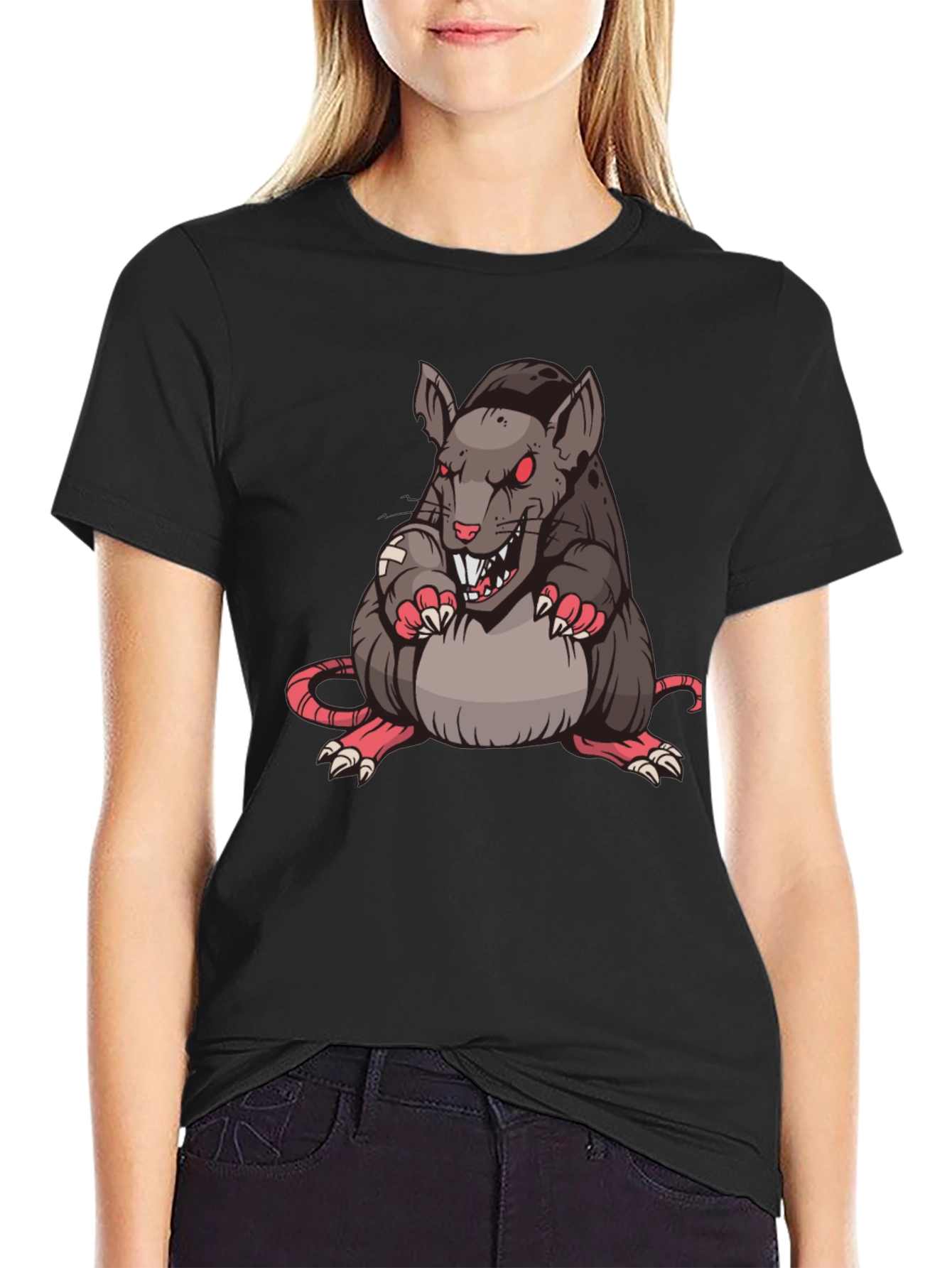 Rat Graphic T-Shirt - Black Cotton Tee