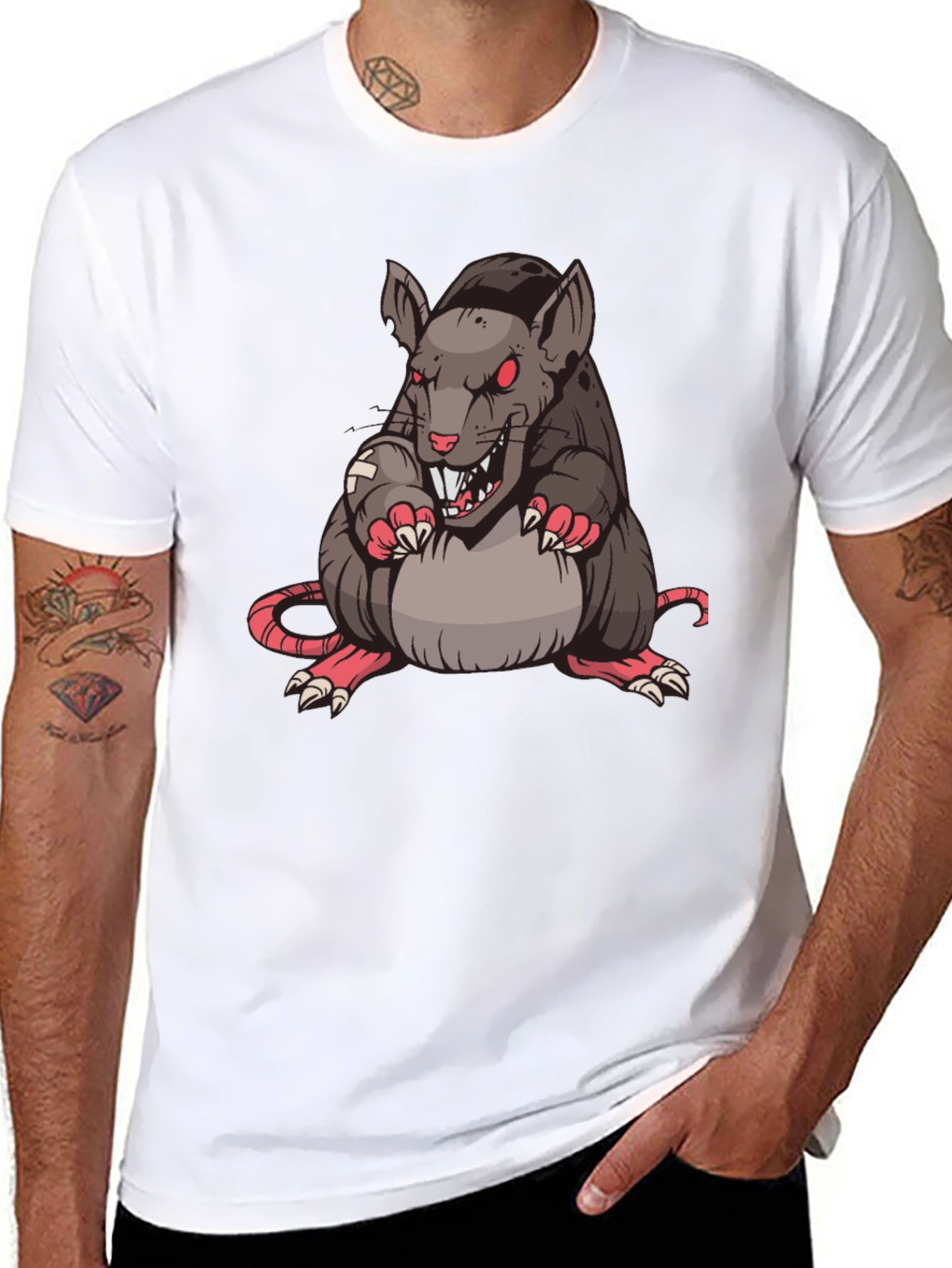 Rat Graphic T-Shirt - Black Cotton Tee