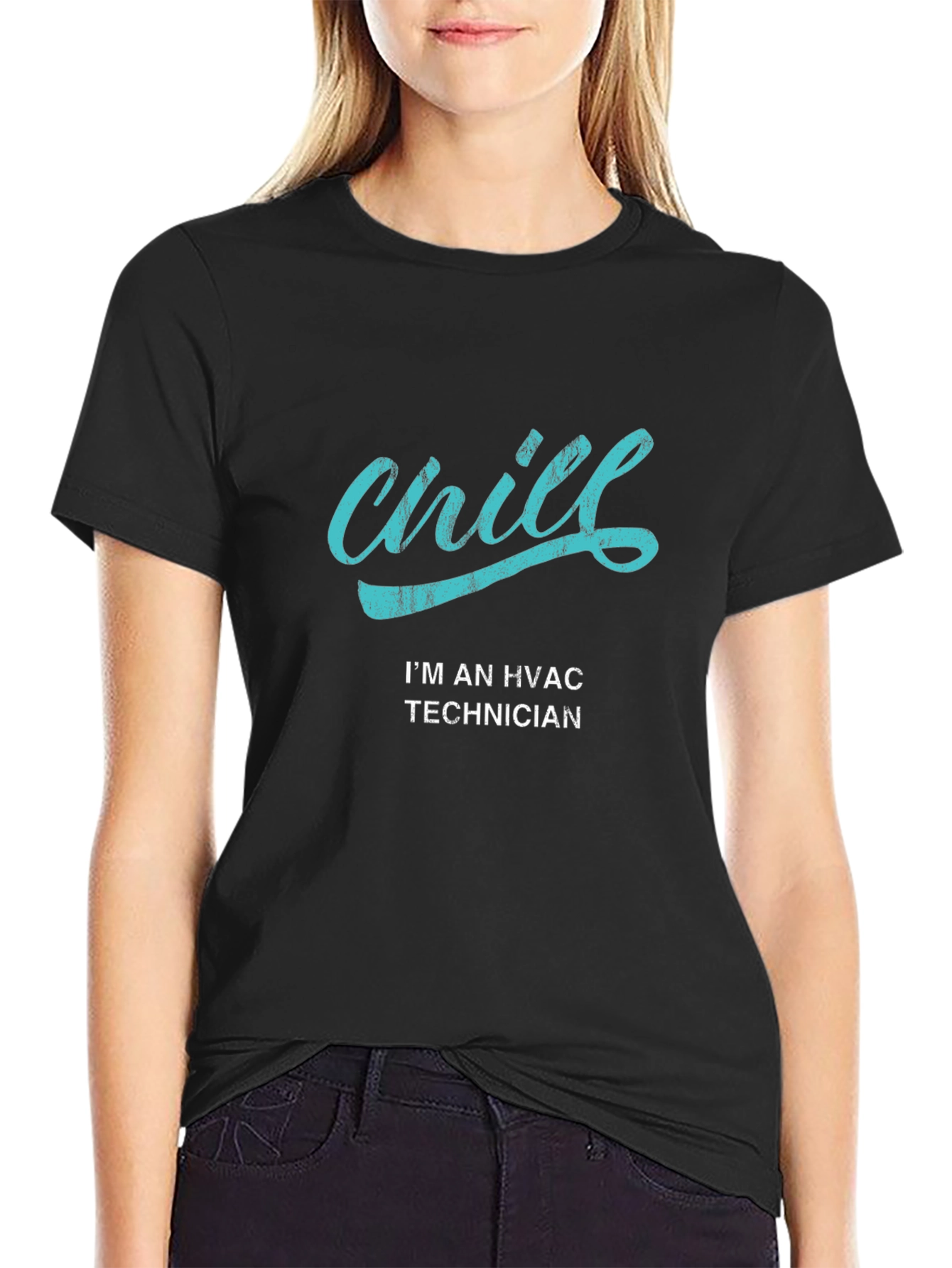 Chill HVAC Technician Black T-Shirt