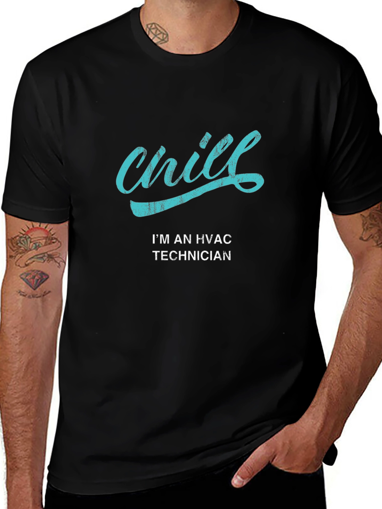 Chill HVAC Technician Black T-Shirt