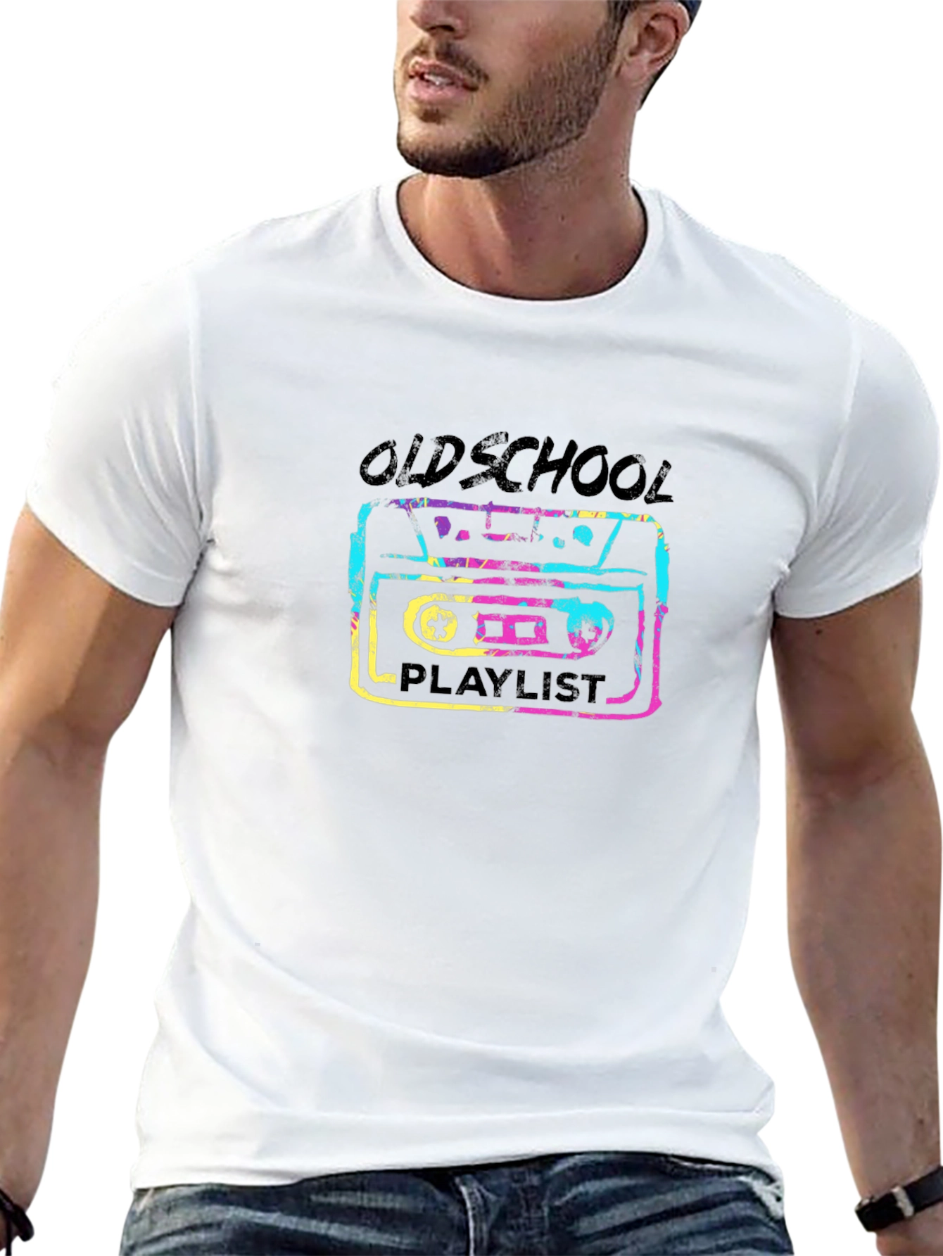 Oldschool Playlist Retro Cassette Tape T-Shirt