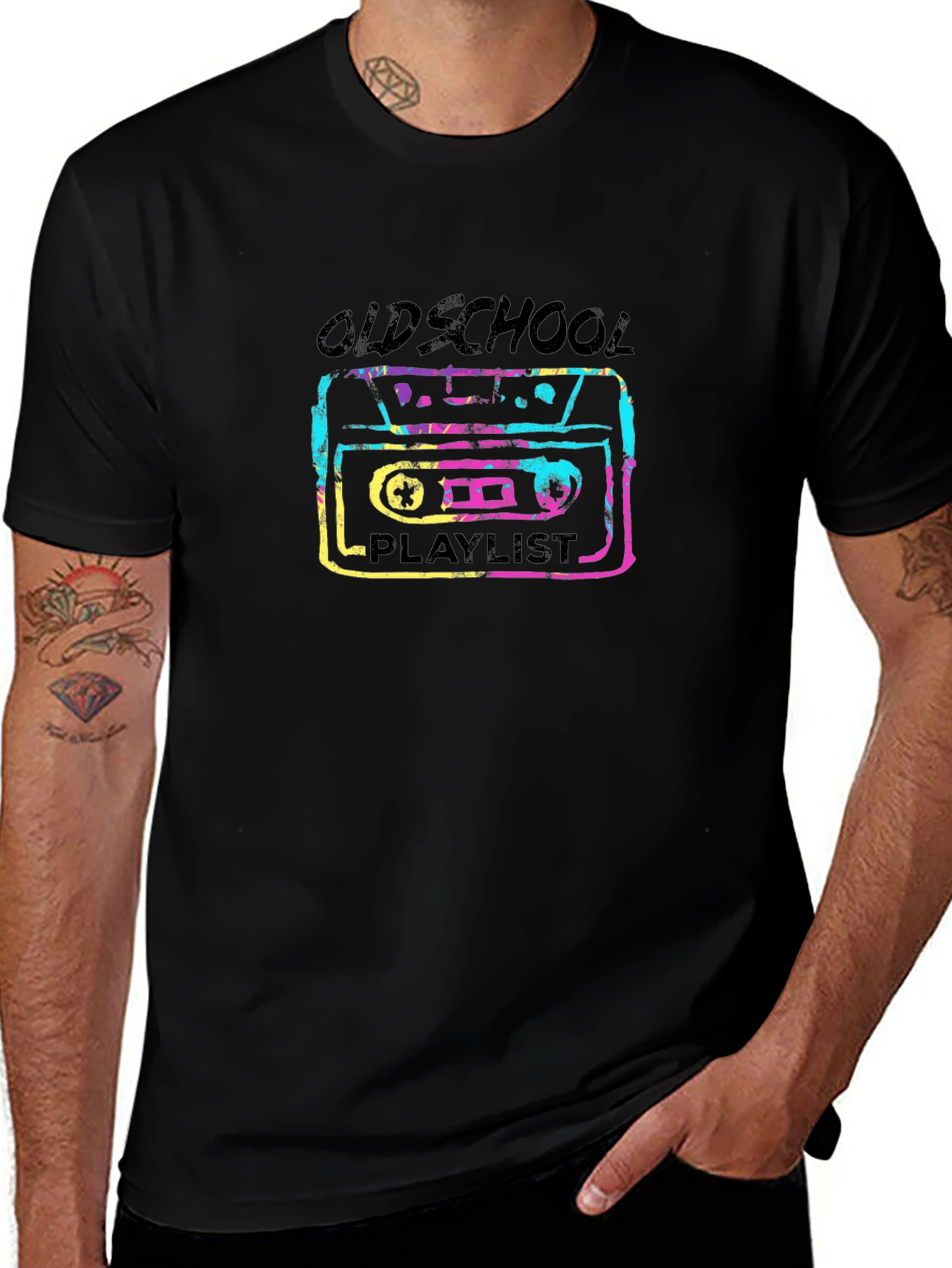 Oldschool Playlist Retro Cassette Tape T-Shirt