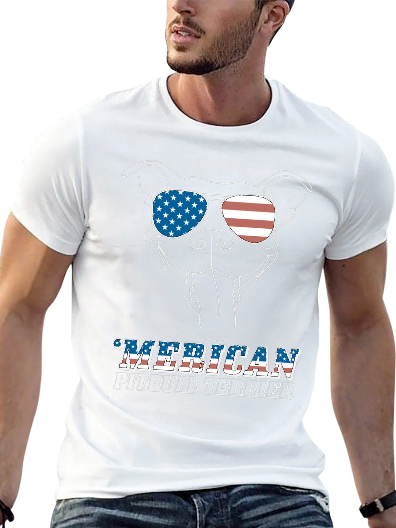 American Pitbull Terrier Patriotic T-Shirt