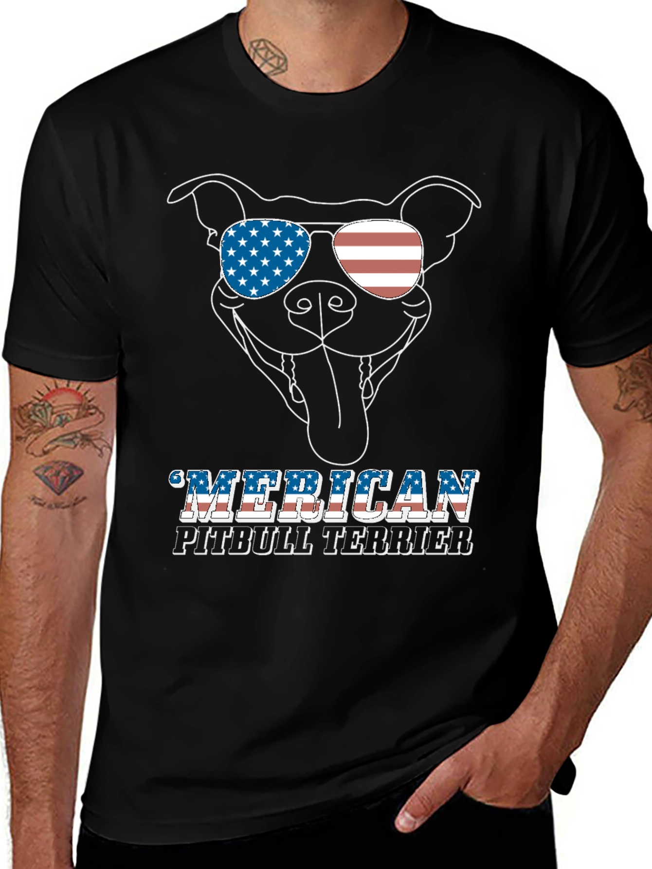 American Pitbull Terrier Patriotic T-Shirt