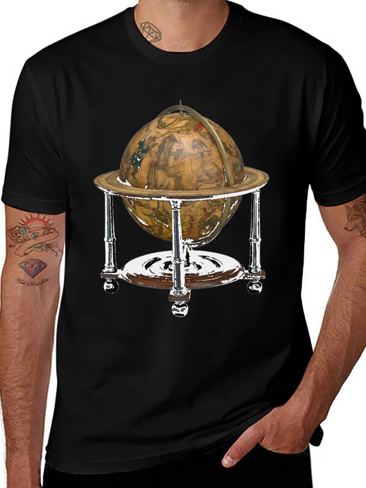 Vintage Globe Graphic Tee - Black