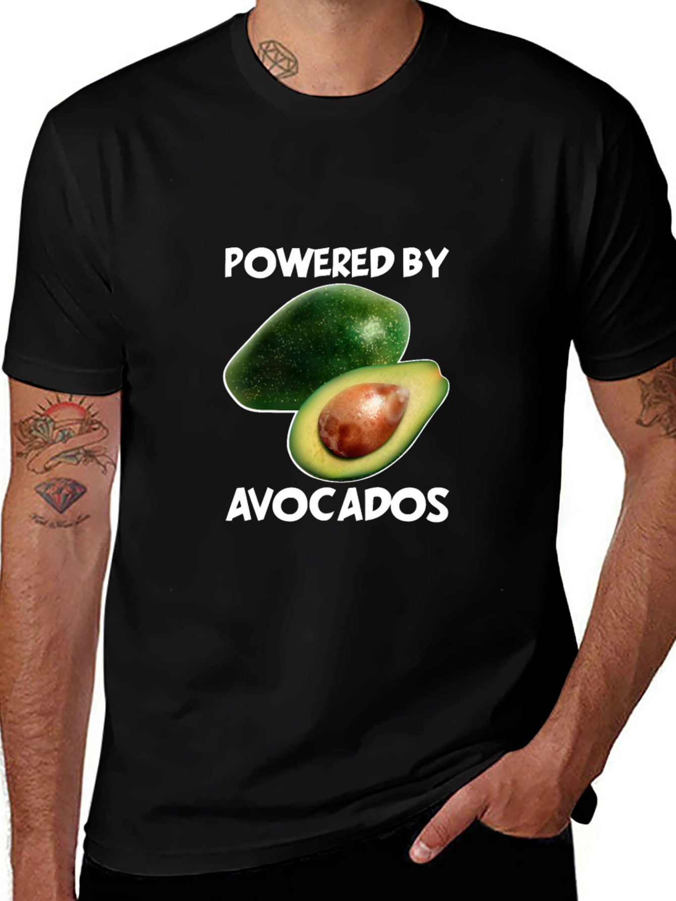 Powered By Avocados Graphic T-Shirt