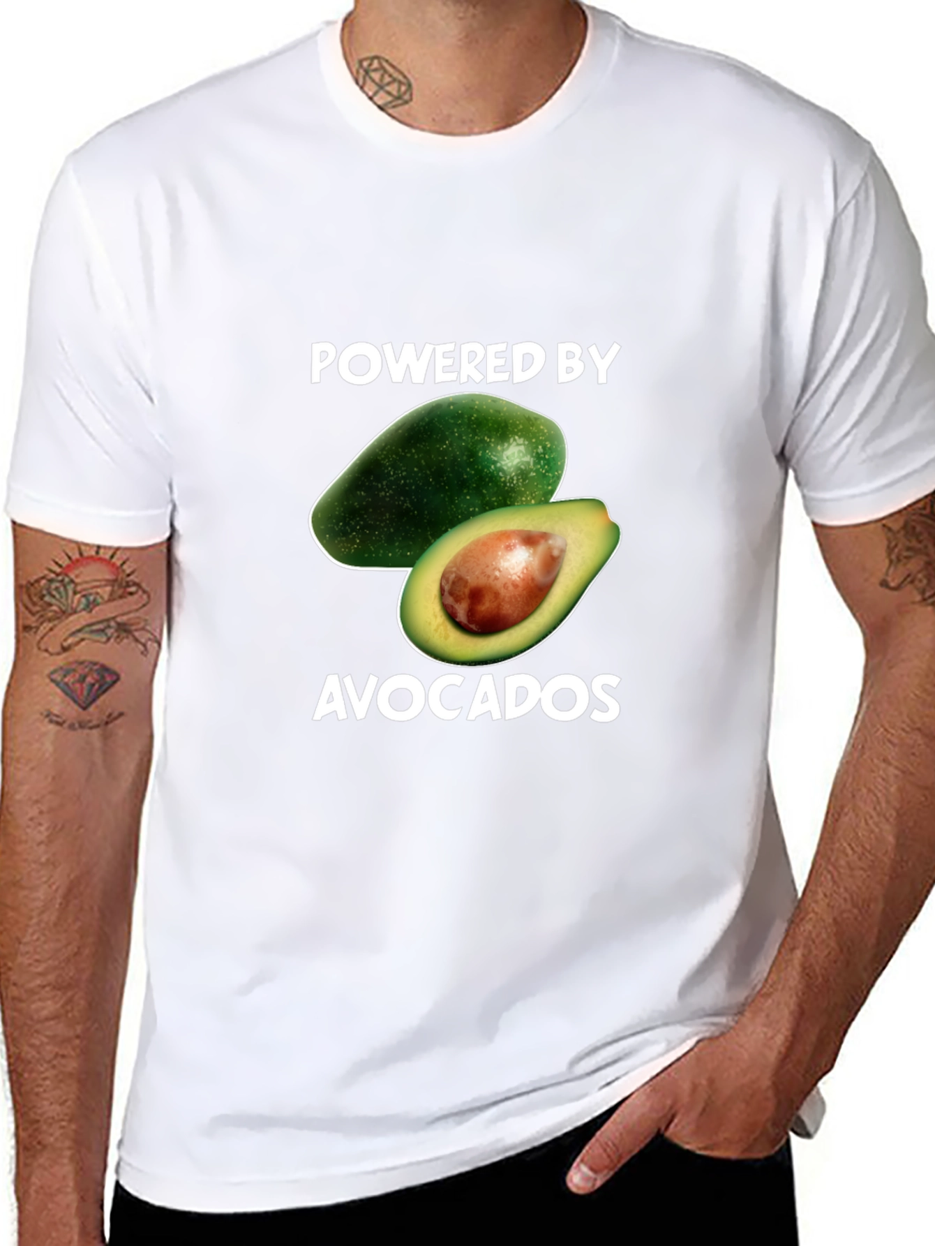Powered By Avocados Graphic T-Shirt