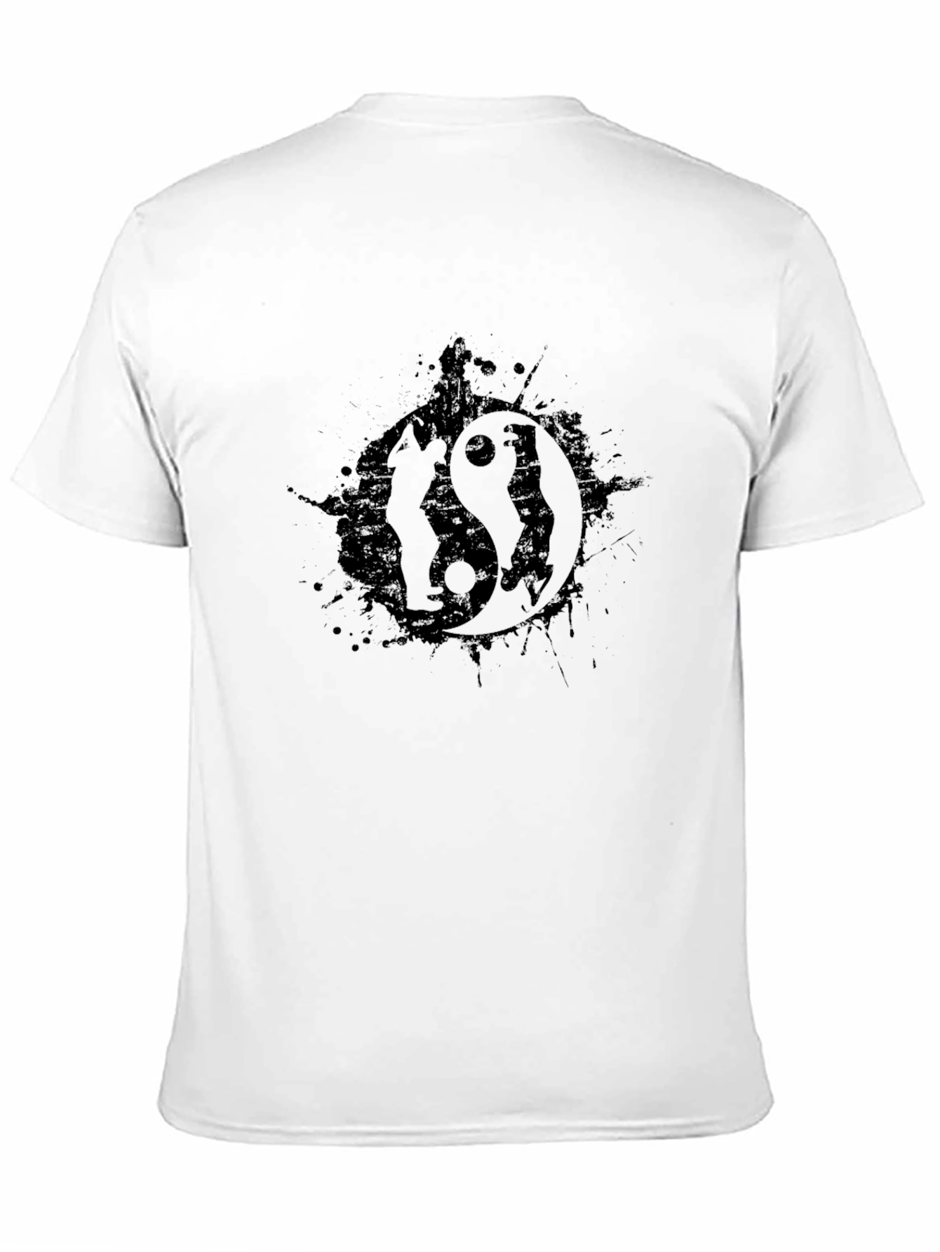 Yin Yang Wolf Graphic T-Shirt - Stylish Black Tee