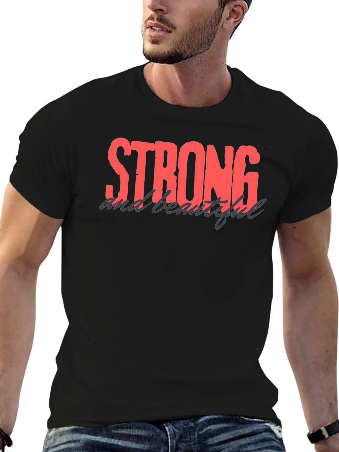 Strong and Beautiful Black Graphic Tee