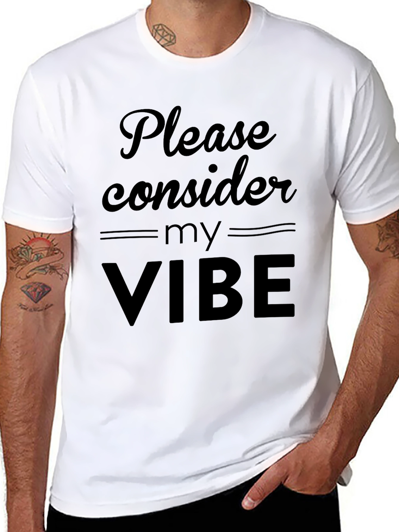 Please Consider My Vibe Black T-Shirt