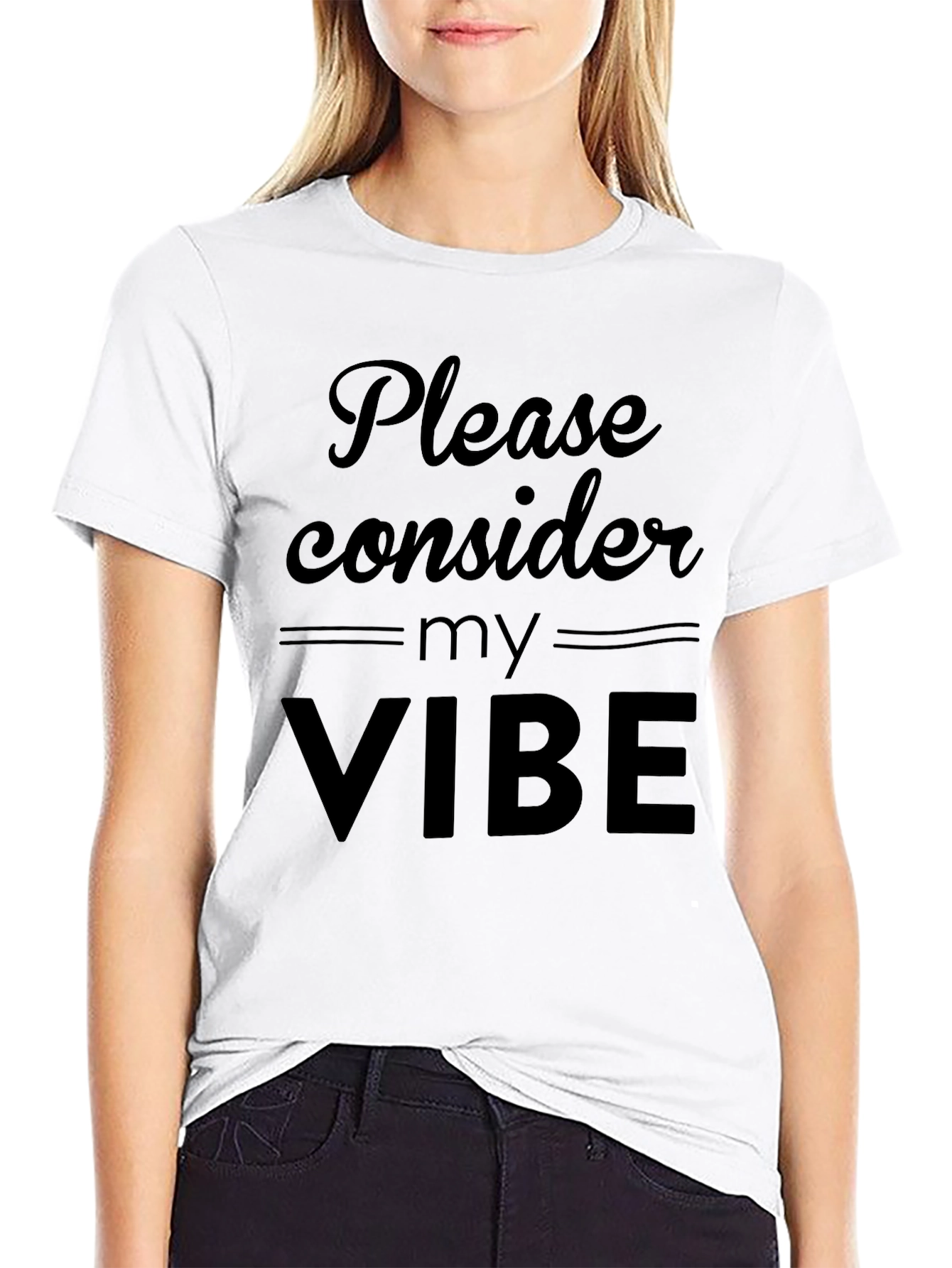 Please Consider My Vibe Black T-Shirt