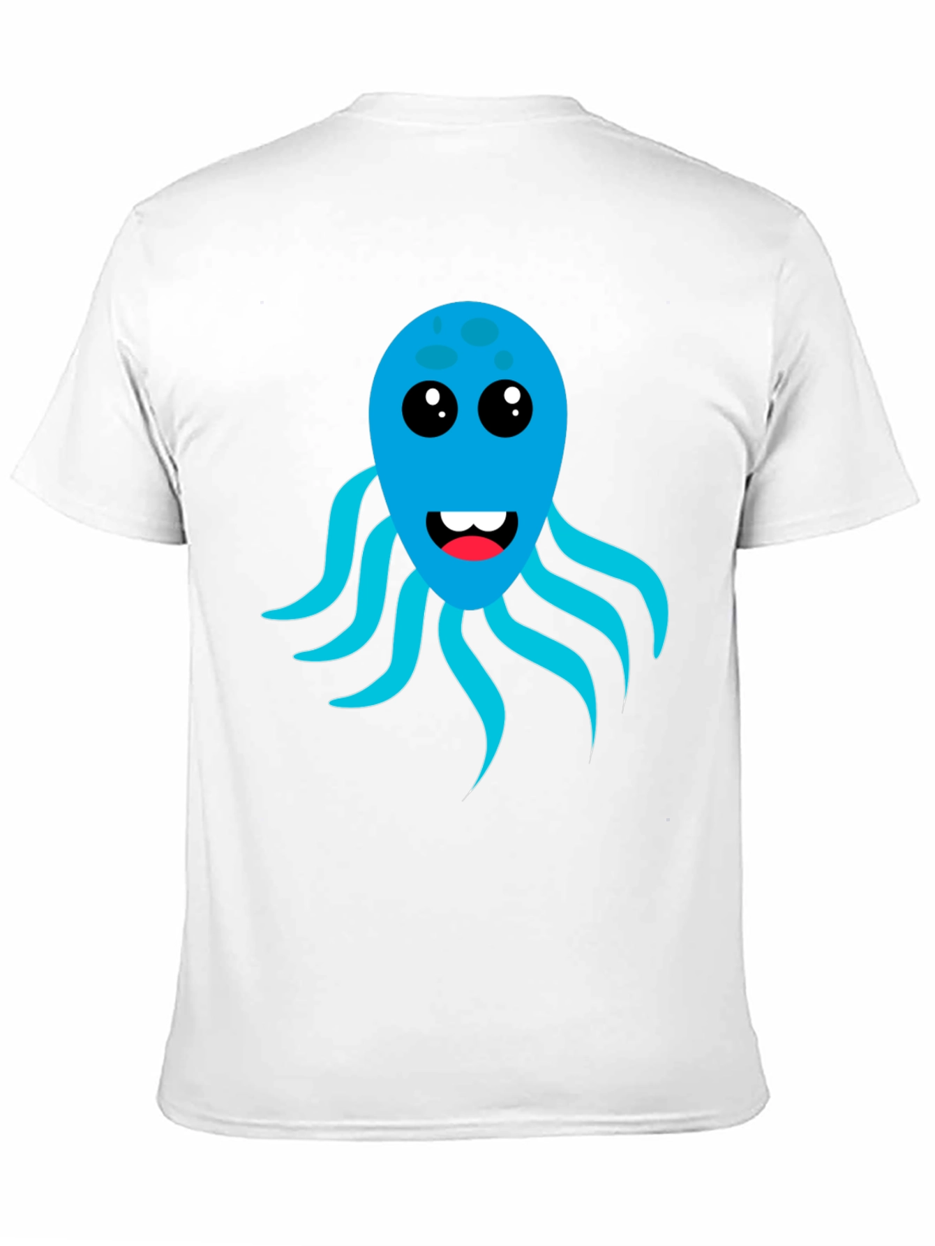 Cute Octopus Graphic Tee - Black Cotton Blend T-Shirt