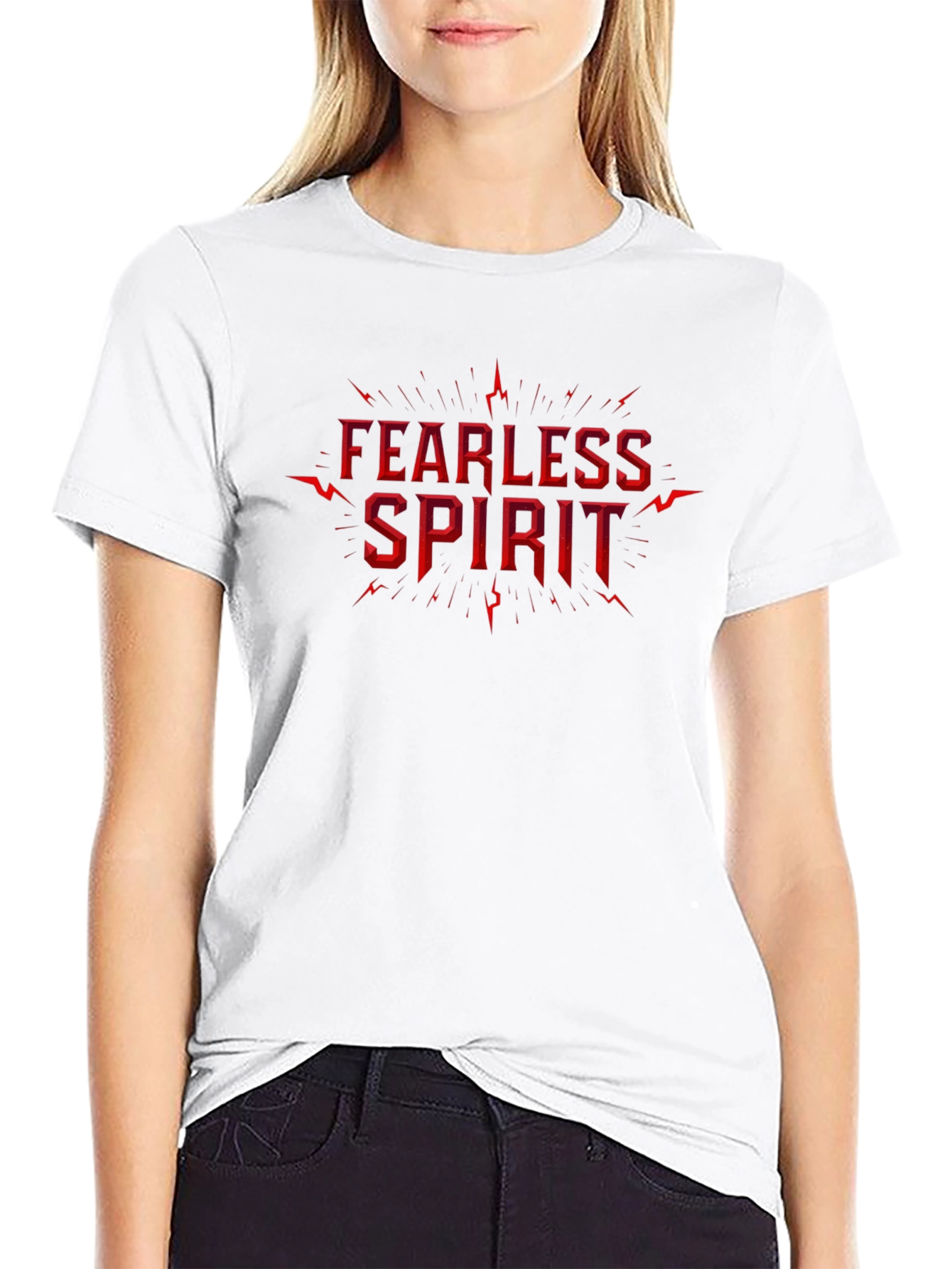 Fearless Spirit Graphic Tee - Black Cotton Shirt
