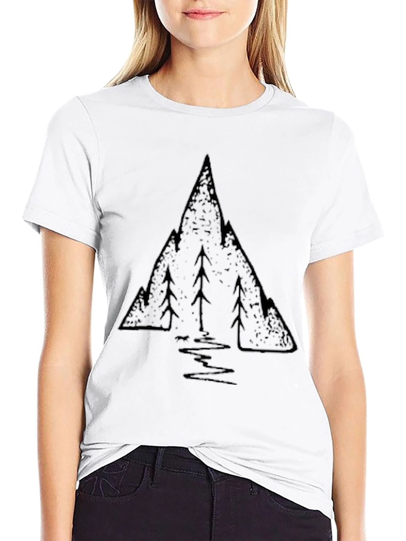 Mountain Scene Graphic Print T-Shirt