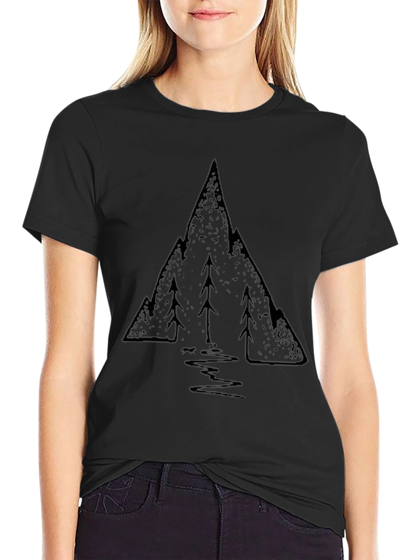 Mountain Scene Graphic Print T-Shirt
