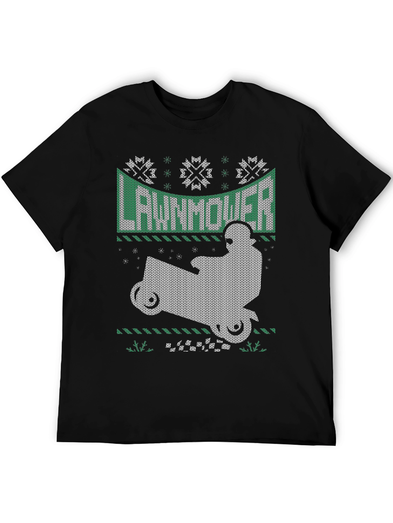 Lawnmower Ugly Christmas Sweater Style T-Shirt