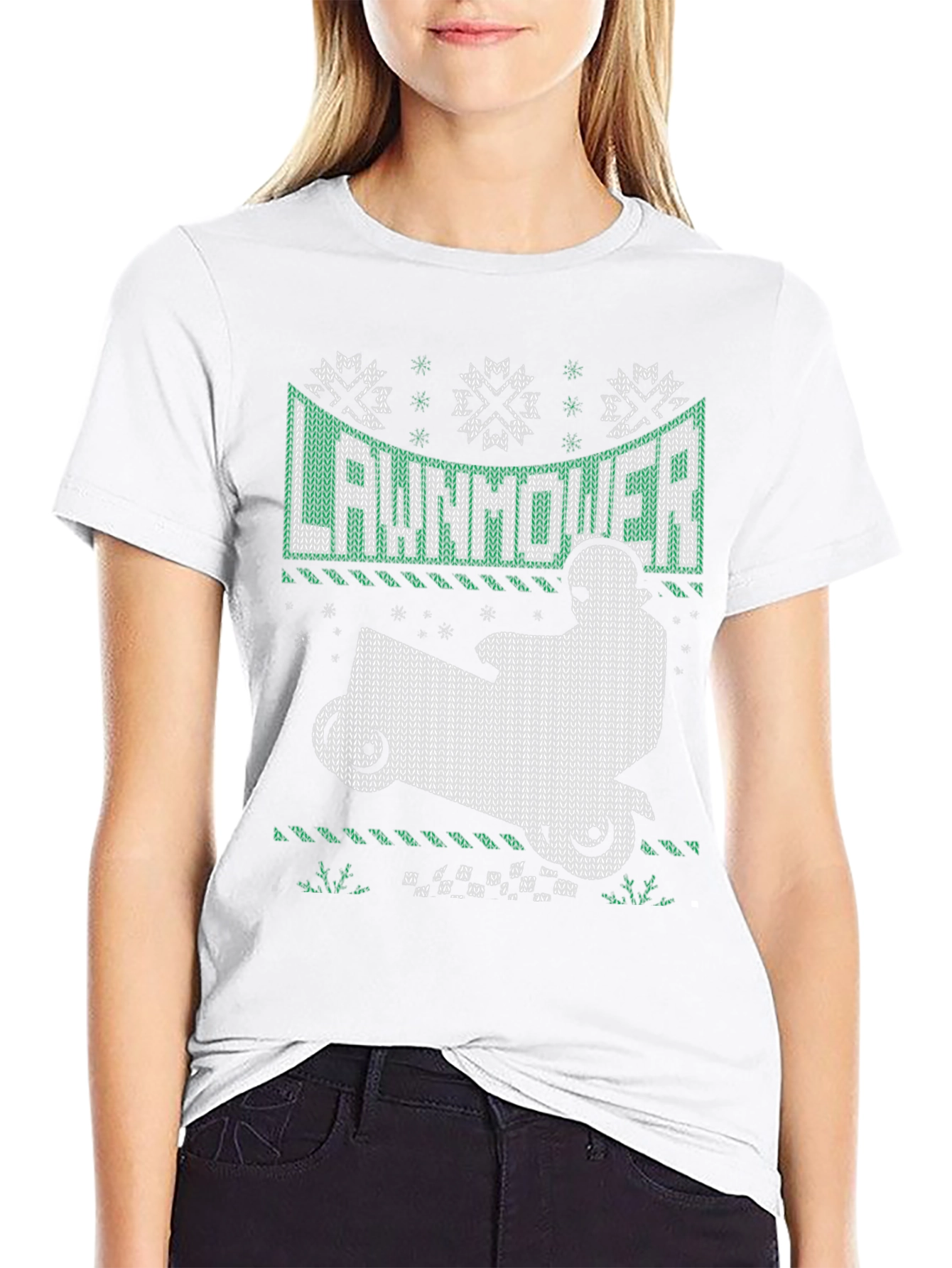Lawnmower Ugly Christmas Sweater Style T-Shirt