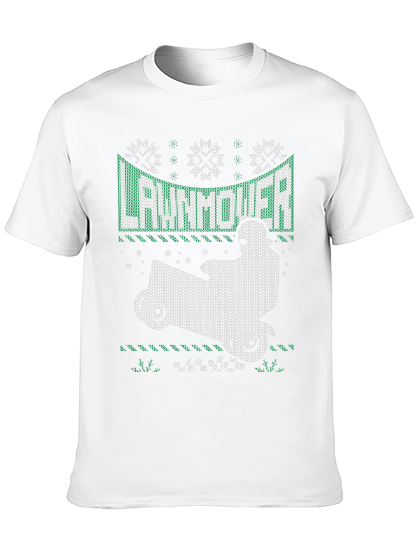 Lawnmower Ugly Christmas Sweater Style T-Shirt