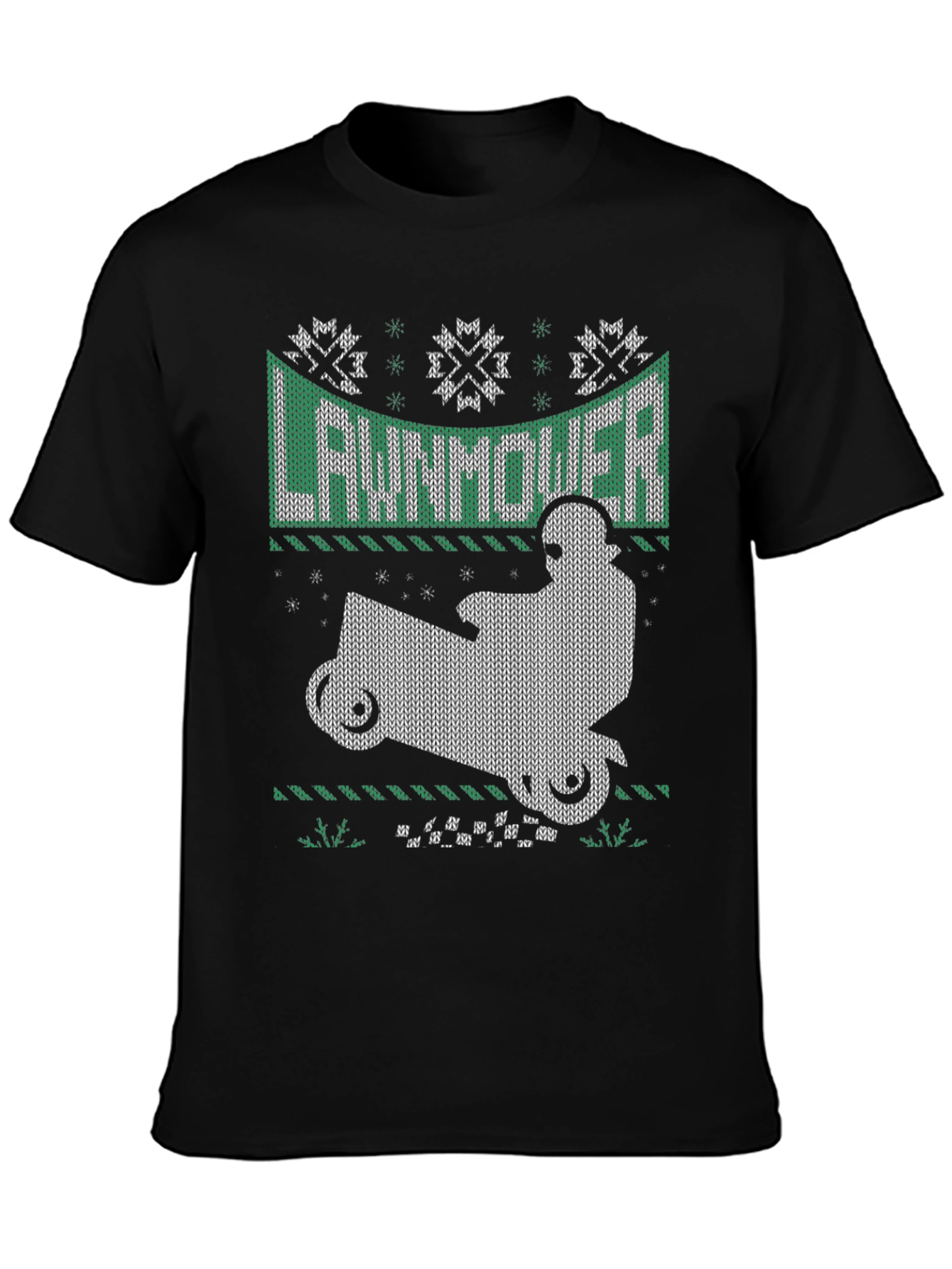 Lawnmower Ugly Christmas Sweater Style T-Shirt