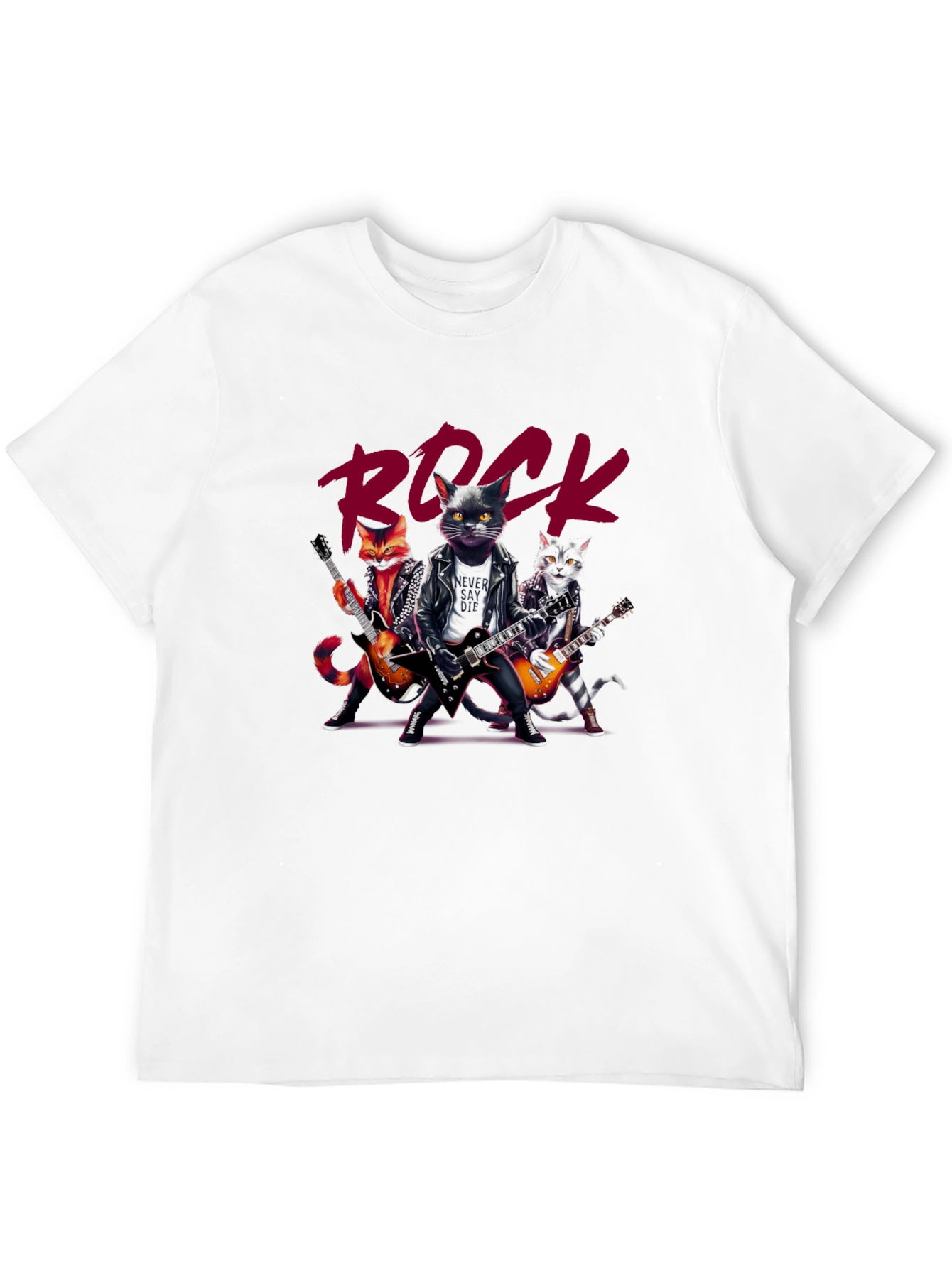Rock Band Cats Graphic T-Shirt