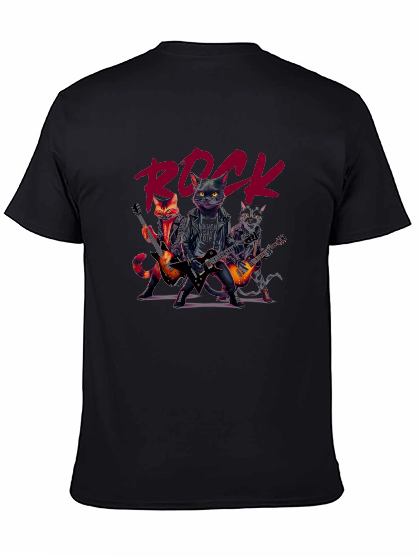 Rock Band Cats Graphic T-Shirt