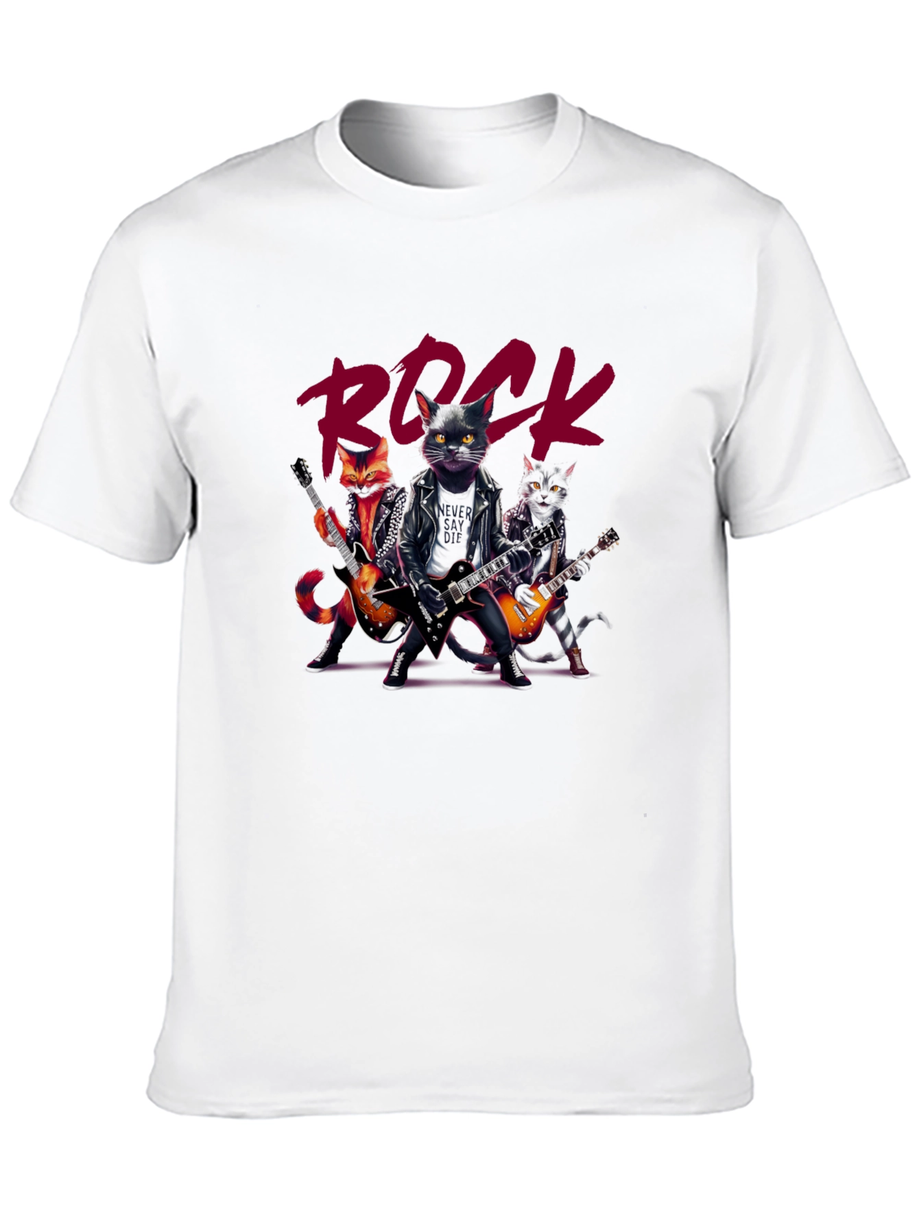 Rock Band Cats Graphic T-Shirt