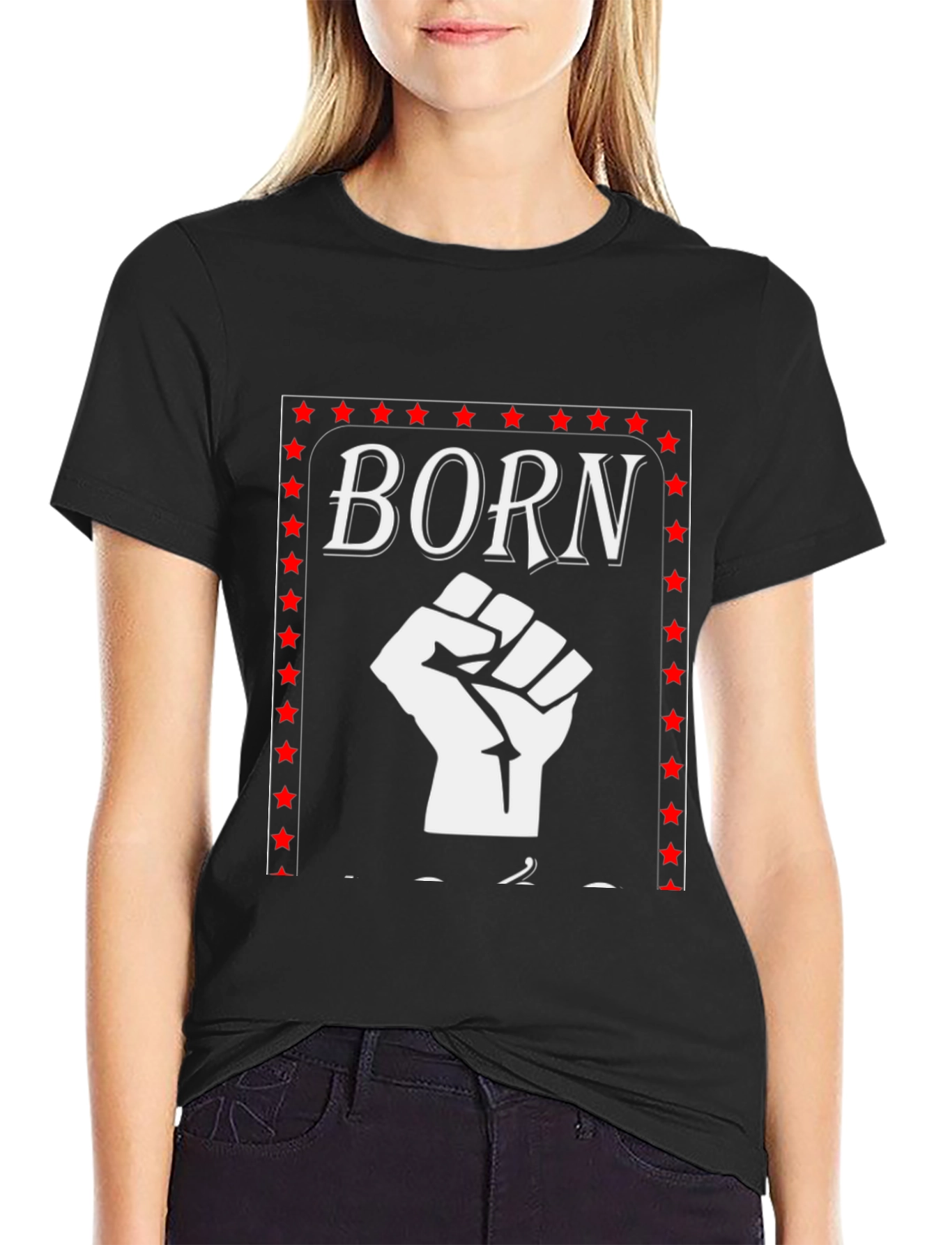 Born Fist Power Black Graphic Tee