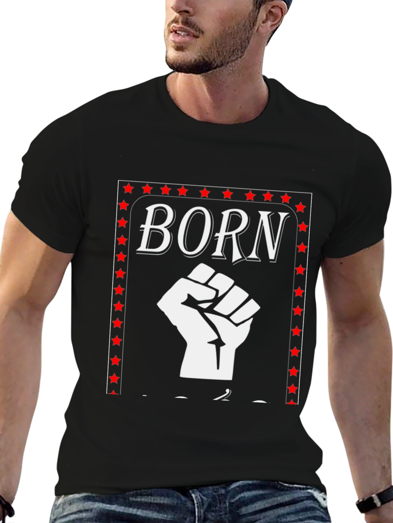 Born Fist Power Black Graphic Tee