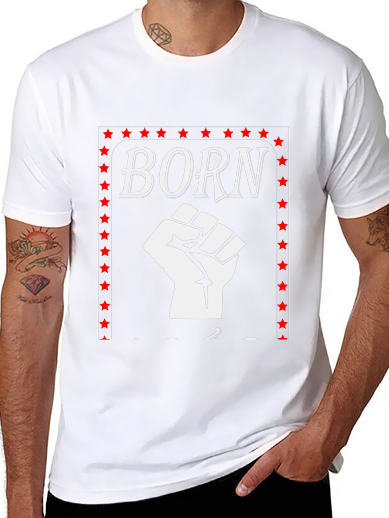Born Fist Power Black Graphic Tee