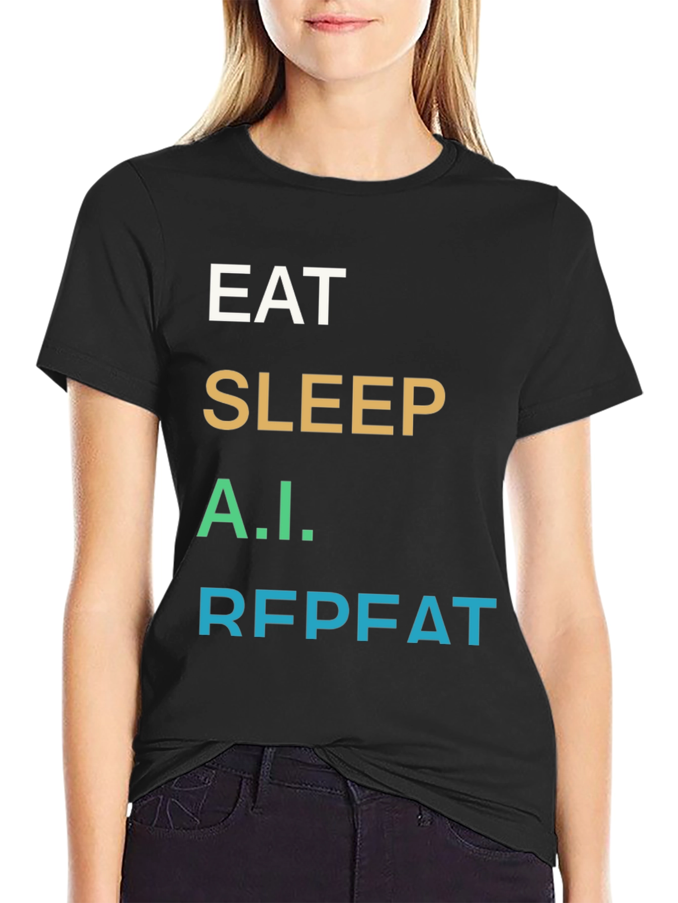 Eat Sleep A.I. Repeat Black T-Shirt